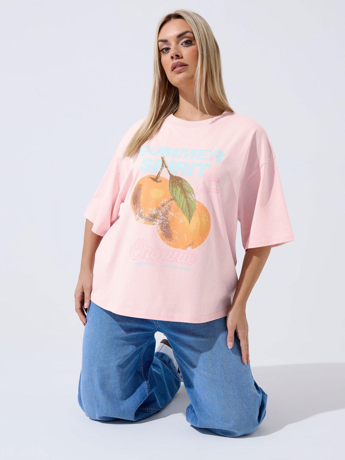 Yours Curve Summer Spirit Distressed T-shirt