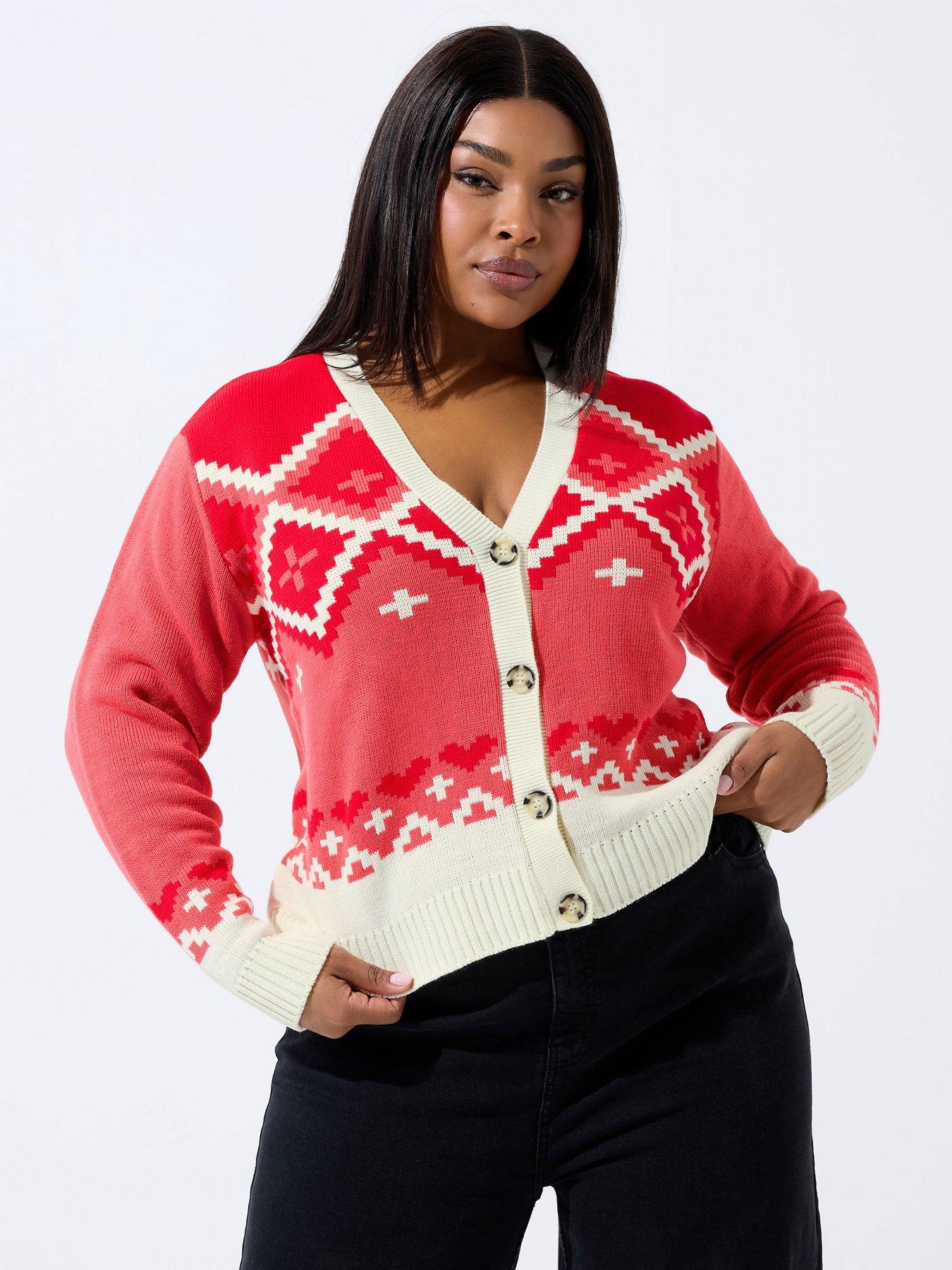 yours-curve-fairisle-cardigan
