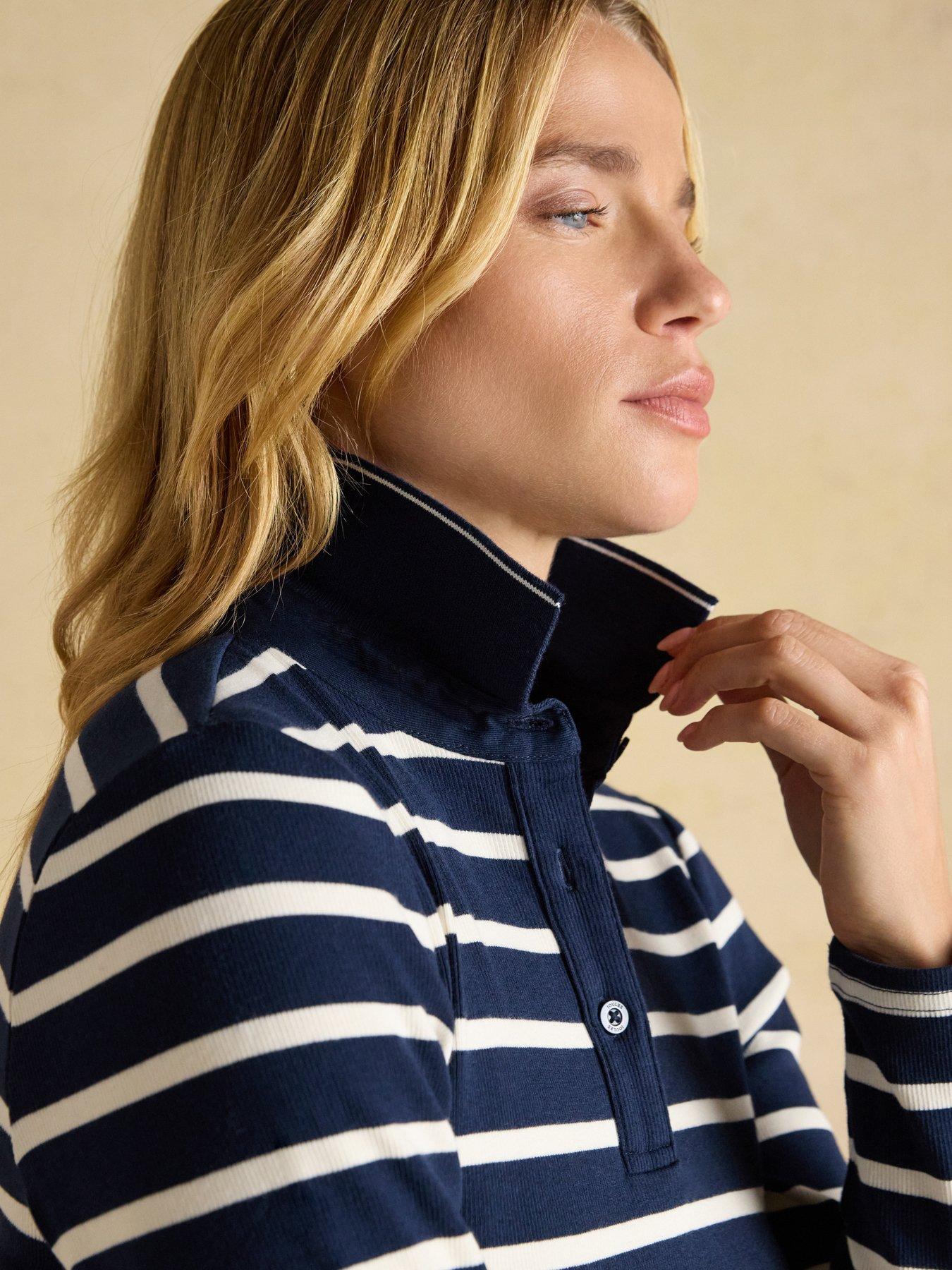 joules-ribbed-long-sleeve-stripe-polo-top-navycreamdetail