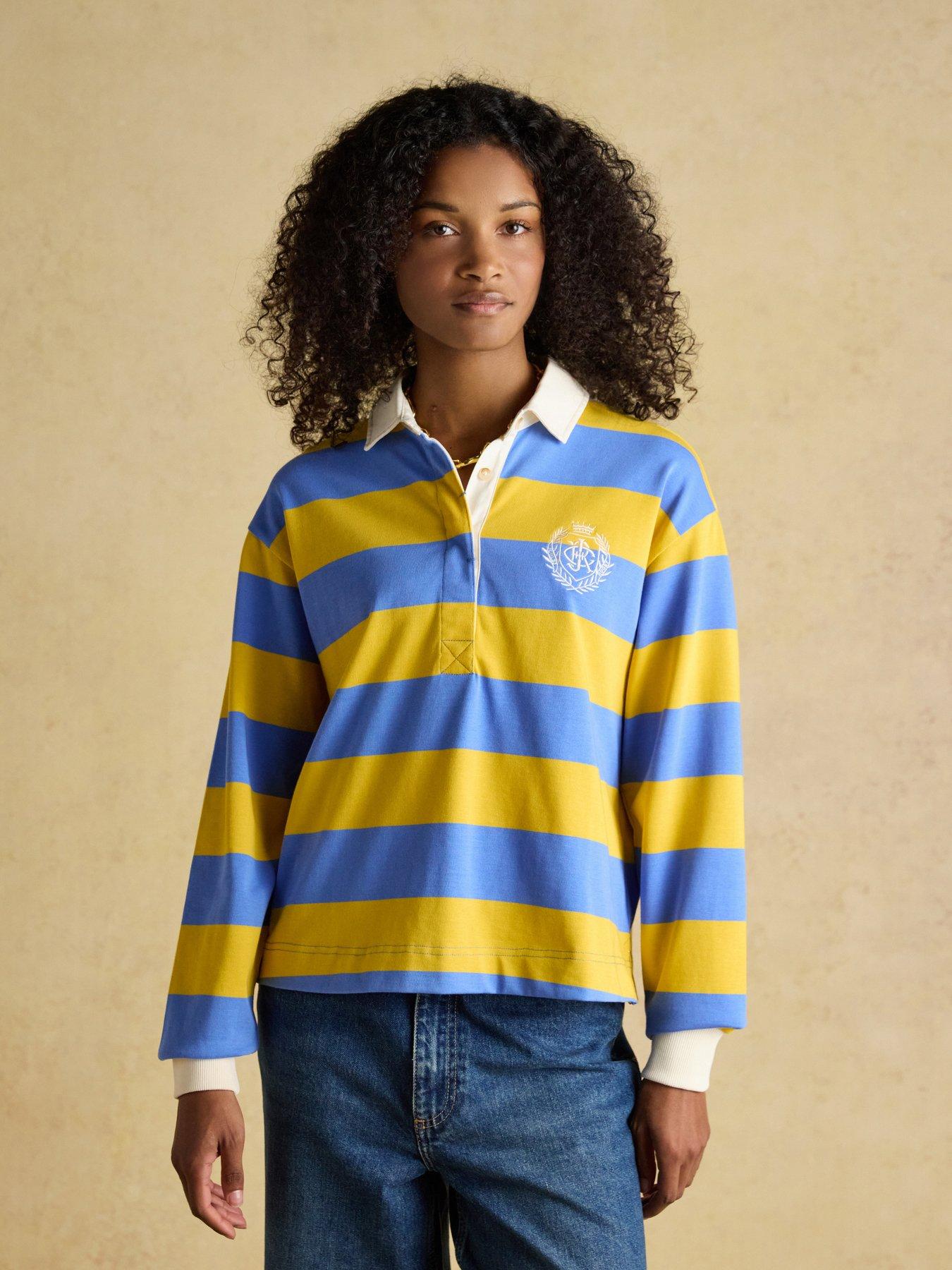 joules-stripe-boxy-fit-rugby-shirt-yellowbluefront