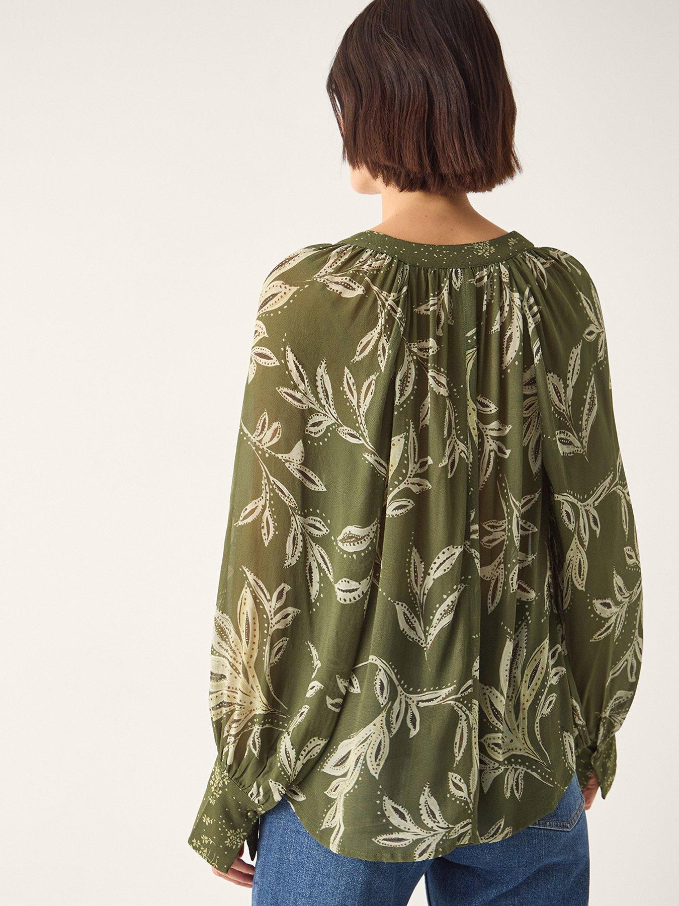 Image 2 of 4 of Monsoon Leona Leaf Print Top