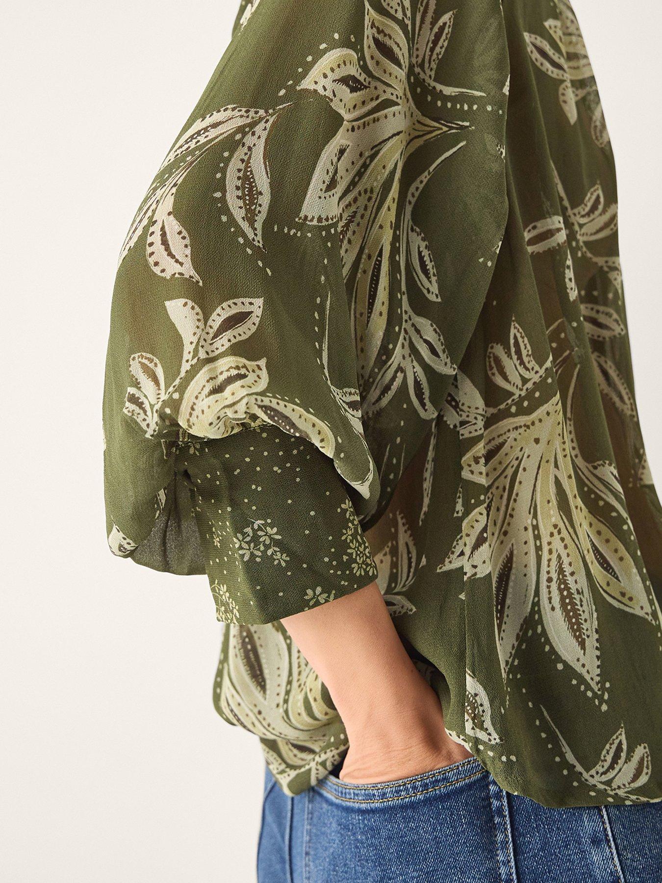 Image 4 of 4 of Monsoon Leona Leaf Print Top