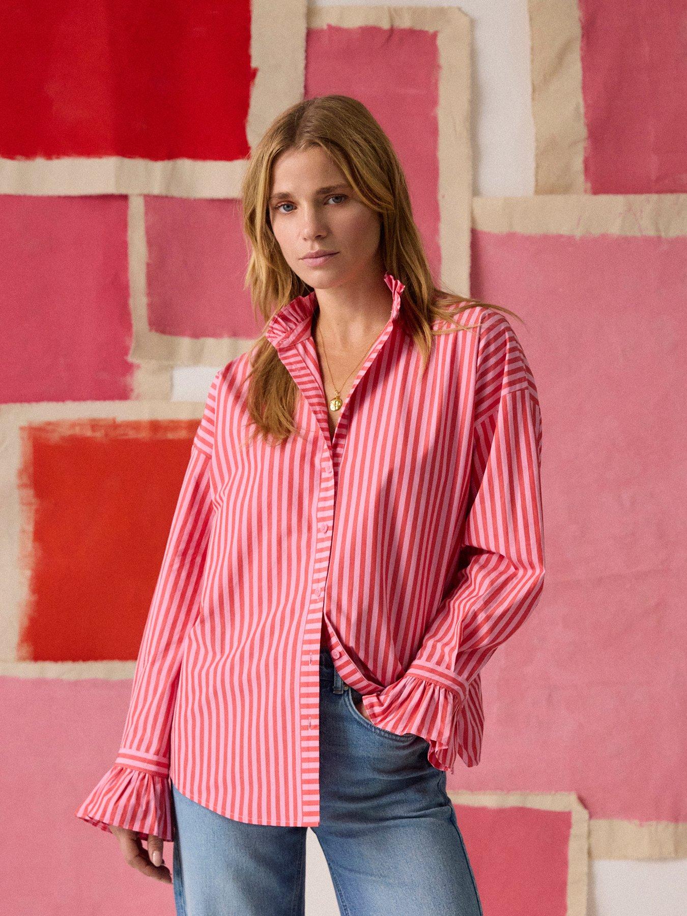 joules-mae-relaxed-fit-frill-neck-stripe-shirt-pink