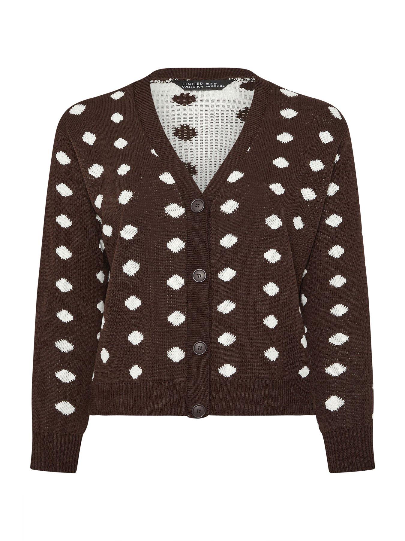 Image 5 of 5 of Yours Curve Polka Dot Knitted Carigan