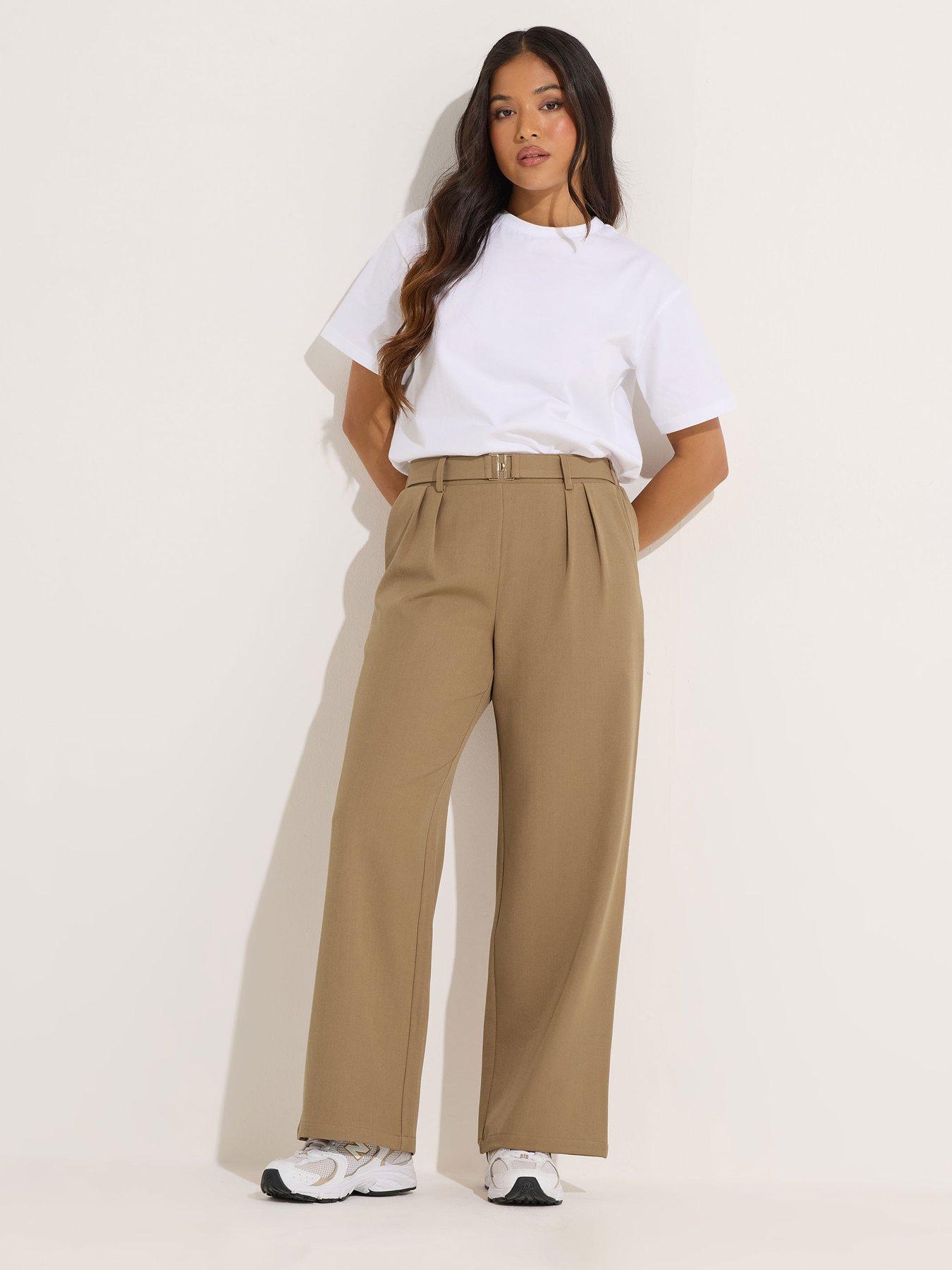 Image 3 of 6 of PixieGirl Petite Buckle Wide Leg Trousers