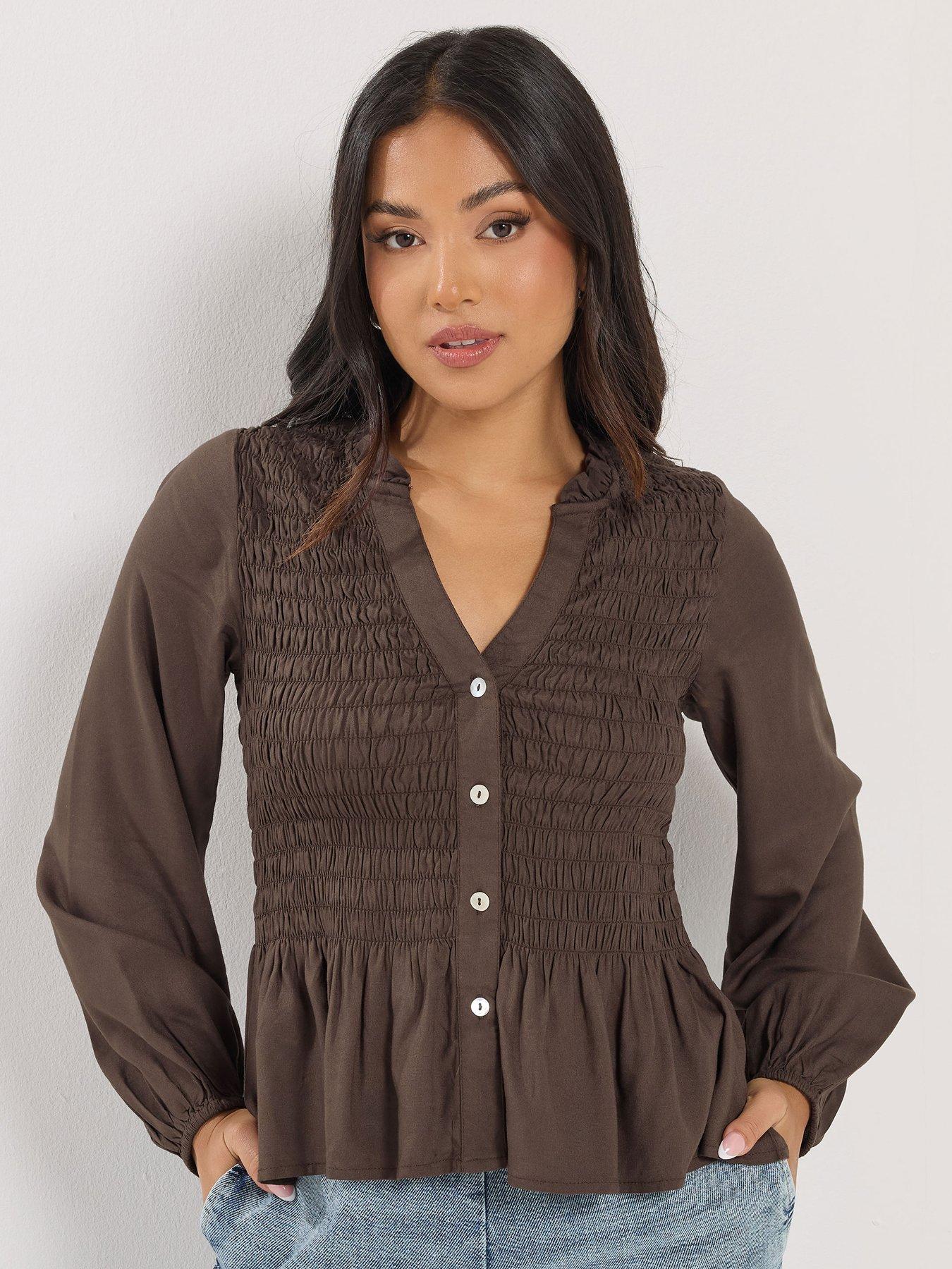 pixiegirl-petite-shirred-long-sleeve-shirt