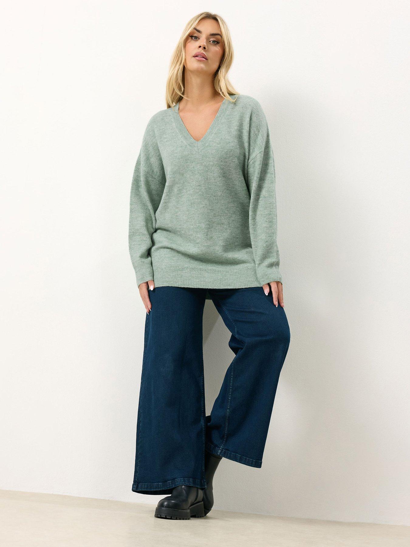 yours-curve-v-neck-soft-touch-jumper-greenback