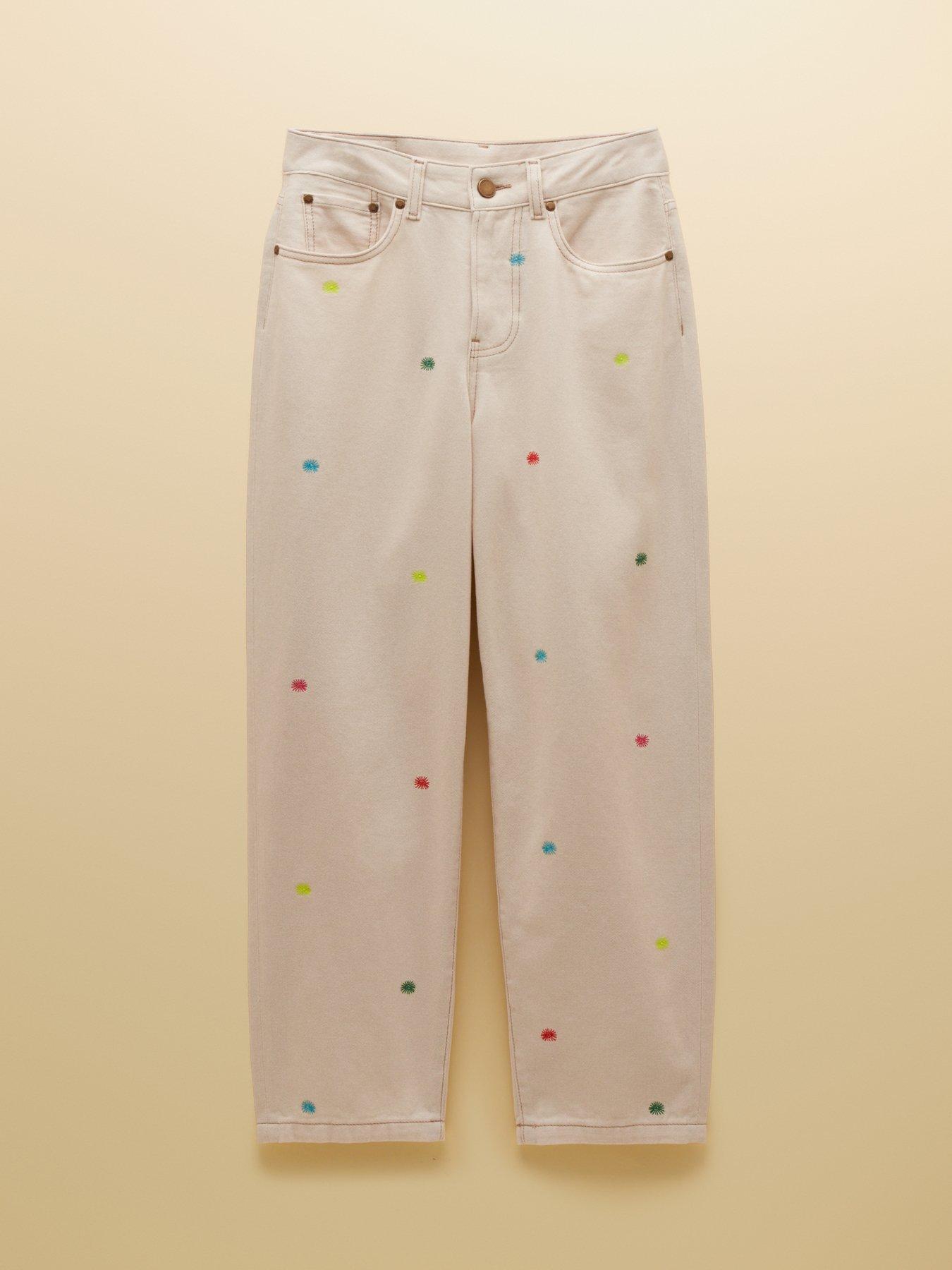 Image 7 of 7 of Joules Relaxed Jean - Embroidered - Cream