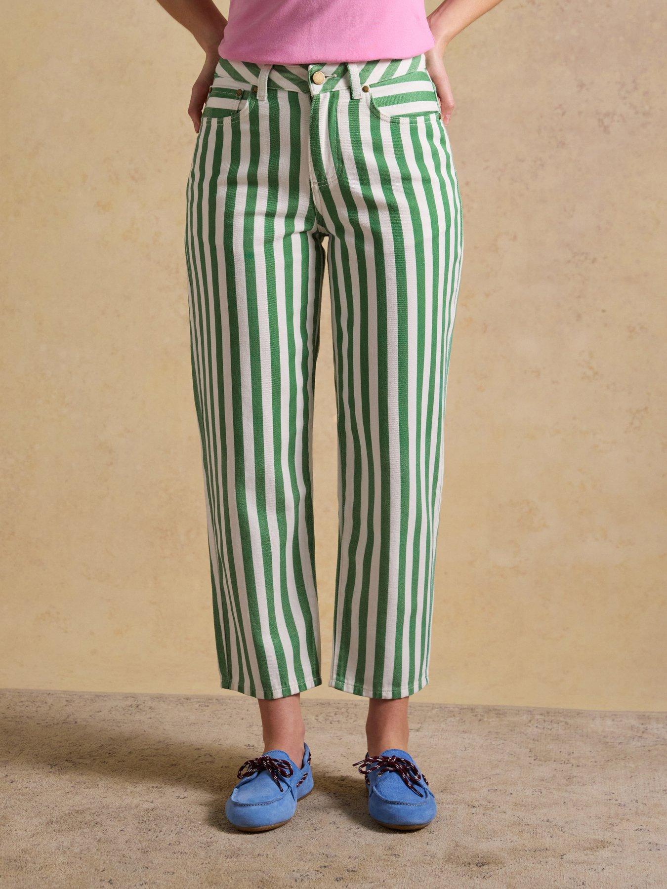 Image 1 of 7 of Joules Relaxed Jean - Stripe - Green
