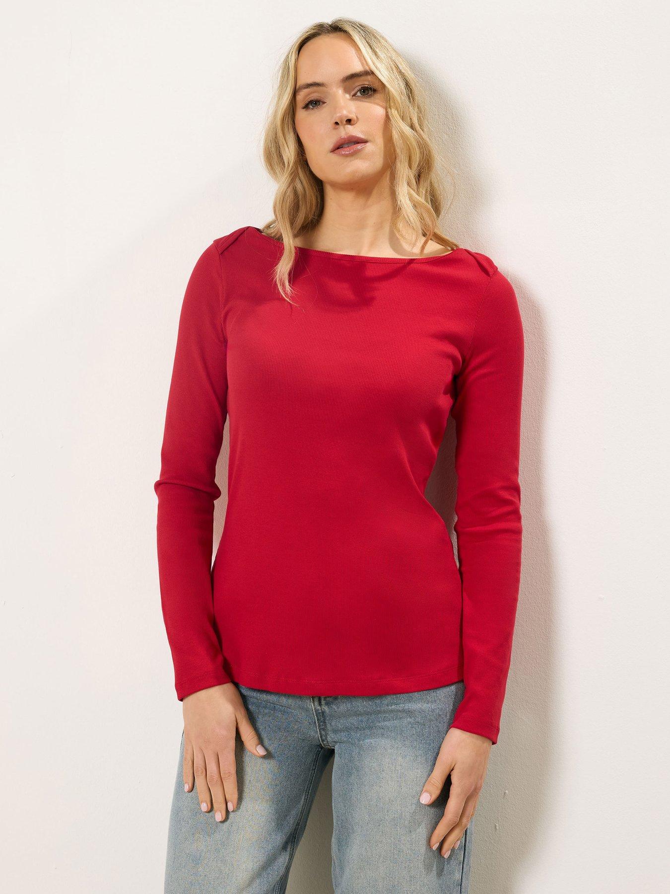 Image 1 of 5 of Long Tall Sally Tall Rib Slash Neck T-shirt