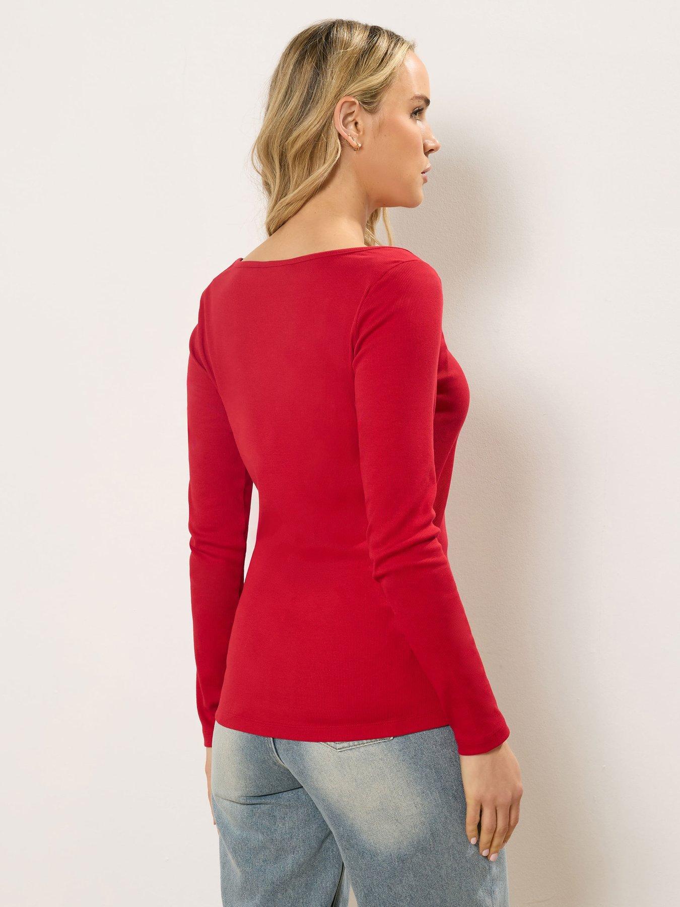 Image 2 of 5 of Long Tall Sally Tall Rib Slash Neck T-shirt