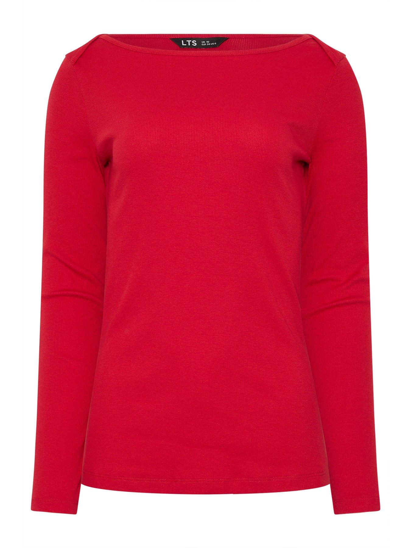 Image 5 of 5 of Long Tall Sally Tall Rib Slash Neck T-shirt