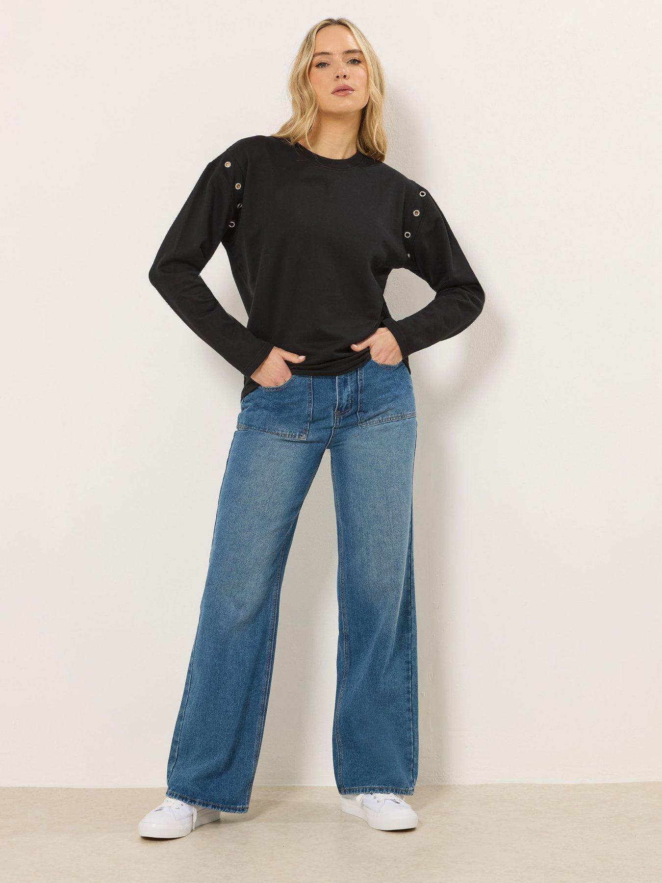 Image 3 of 5 of Long Tall Sally Tall Eyelet Detail Sweatshirt