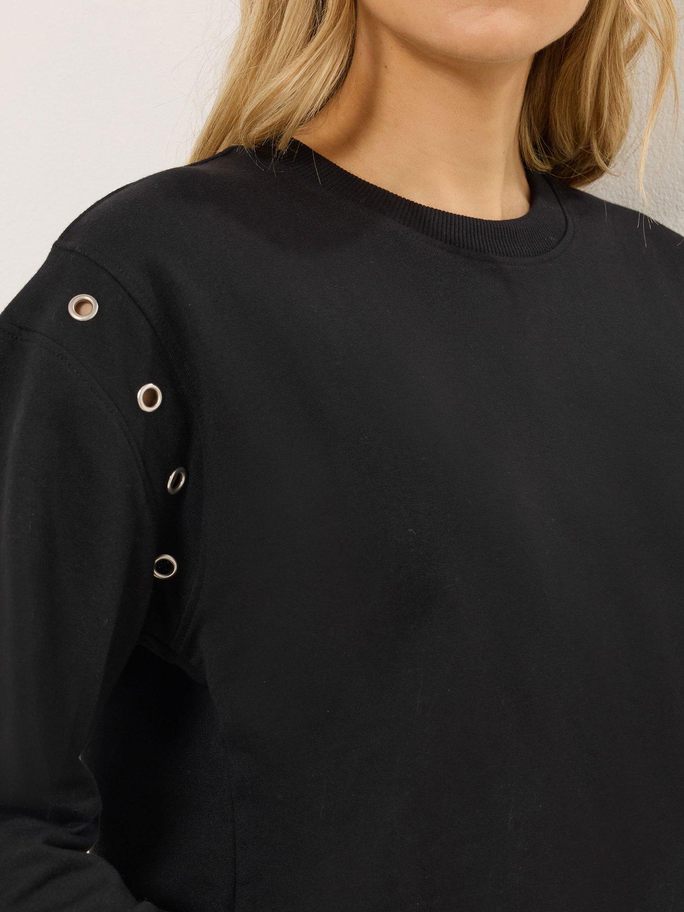 Image 4 of 5 of Long Tall Sally Tall Eyelet Detail Sweatshirt