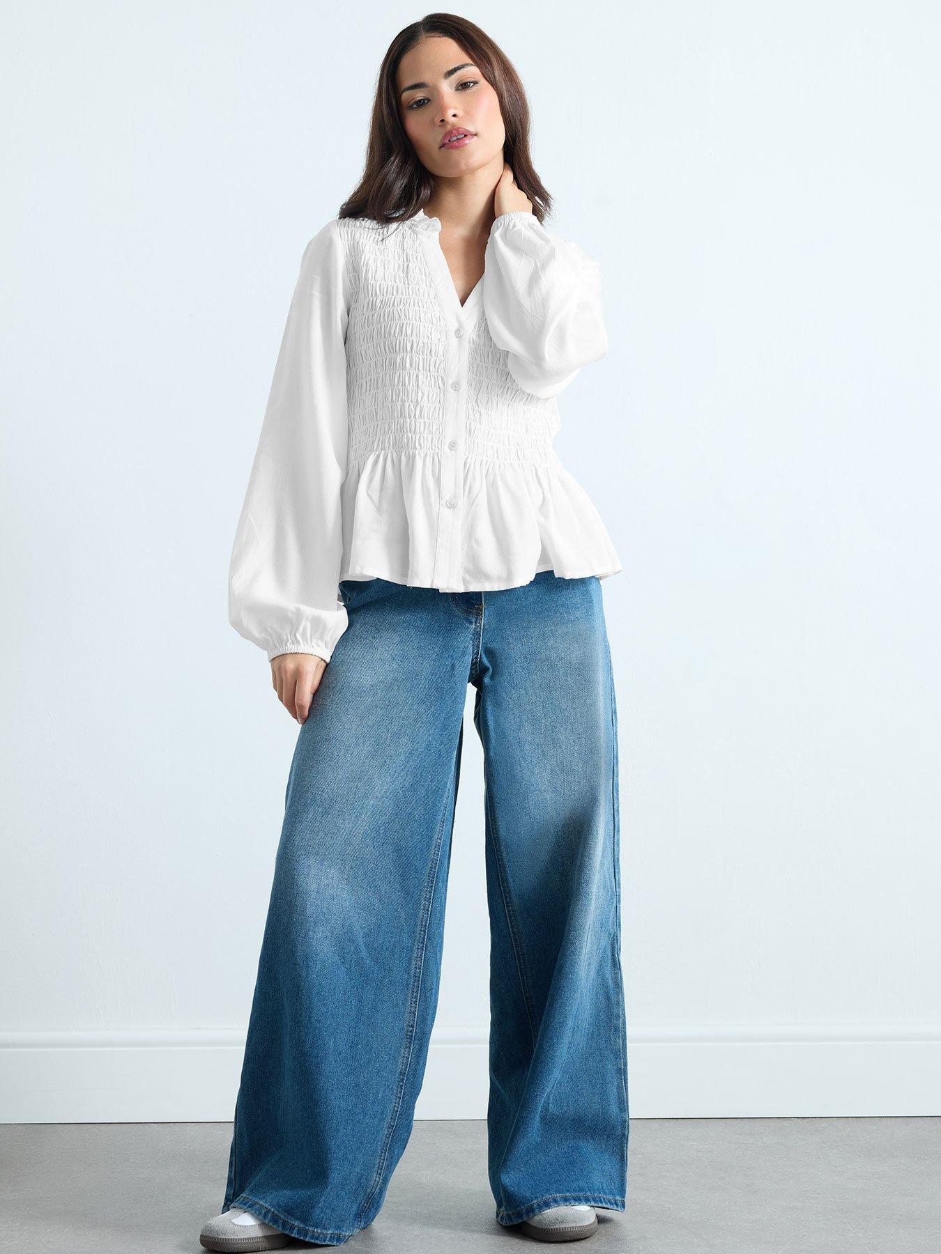 pixiegirl-petite-shirred-long-sleeve-shirt-whiteback
