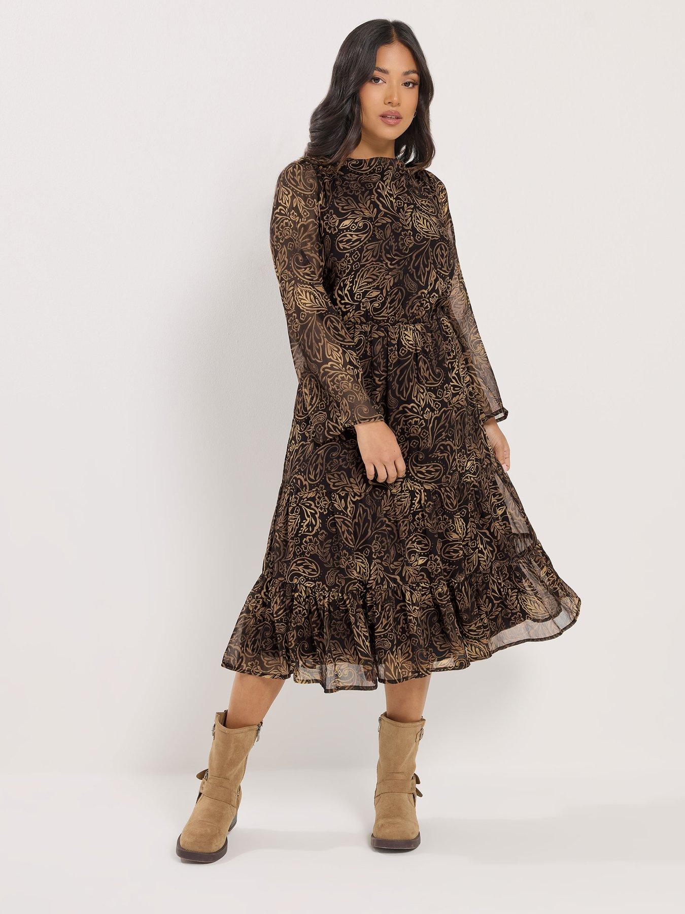 pixiegirl-petite-leaf-print-midi-dressback