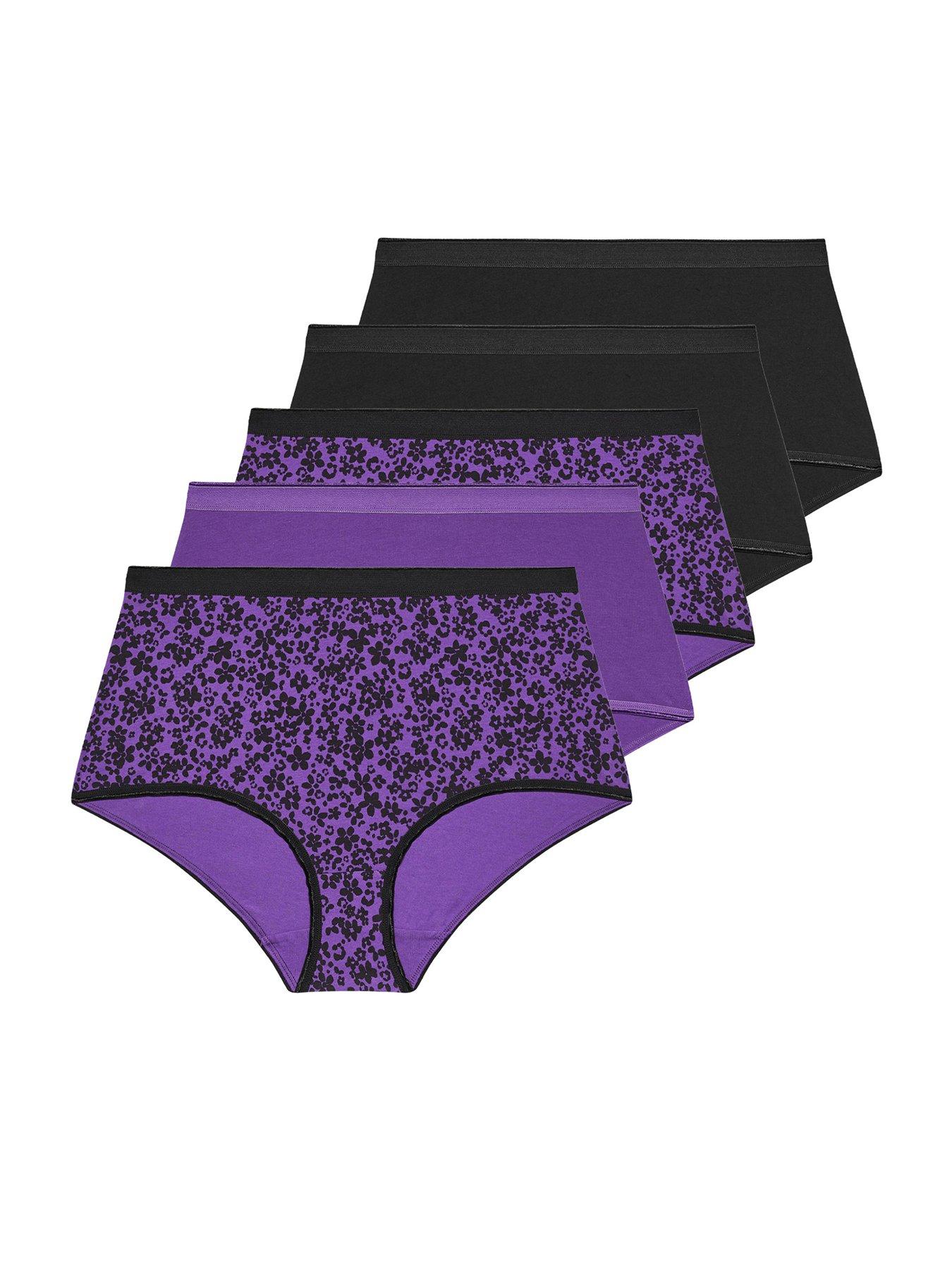 yours-curve-5-pack-ditsy-flower-full-briefs-purple