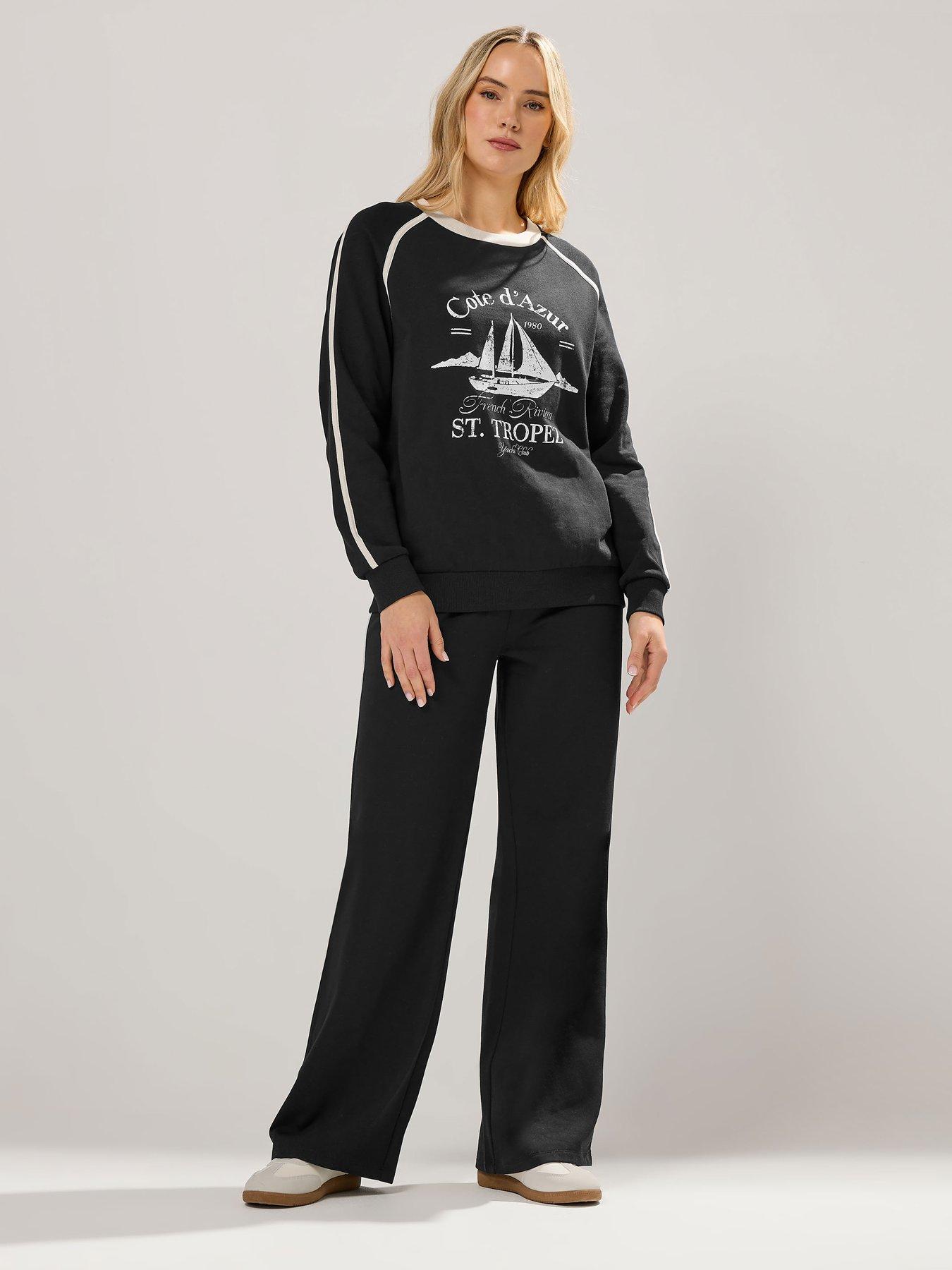 Image 3 of 6 of Long Tall Sally Nautical Pipe Sweatshirt - Black
