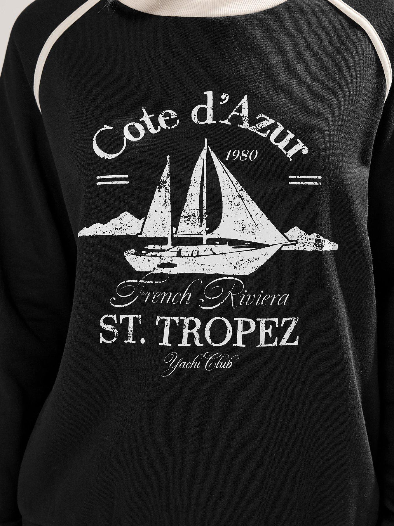Image 5 of 6 of Long Tall Sally Nautical Pipe Sweatshirt - Black