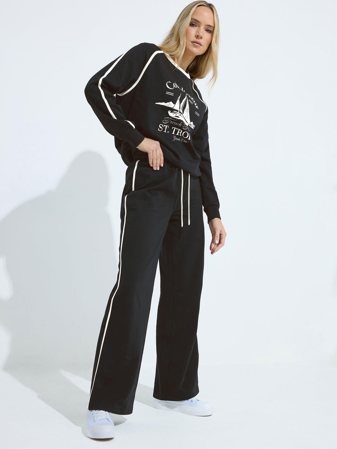 Long Tall Sally Tall Piped Wide Leg Jogger 34"