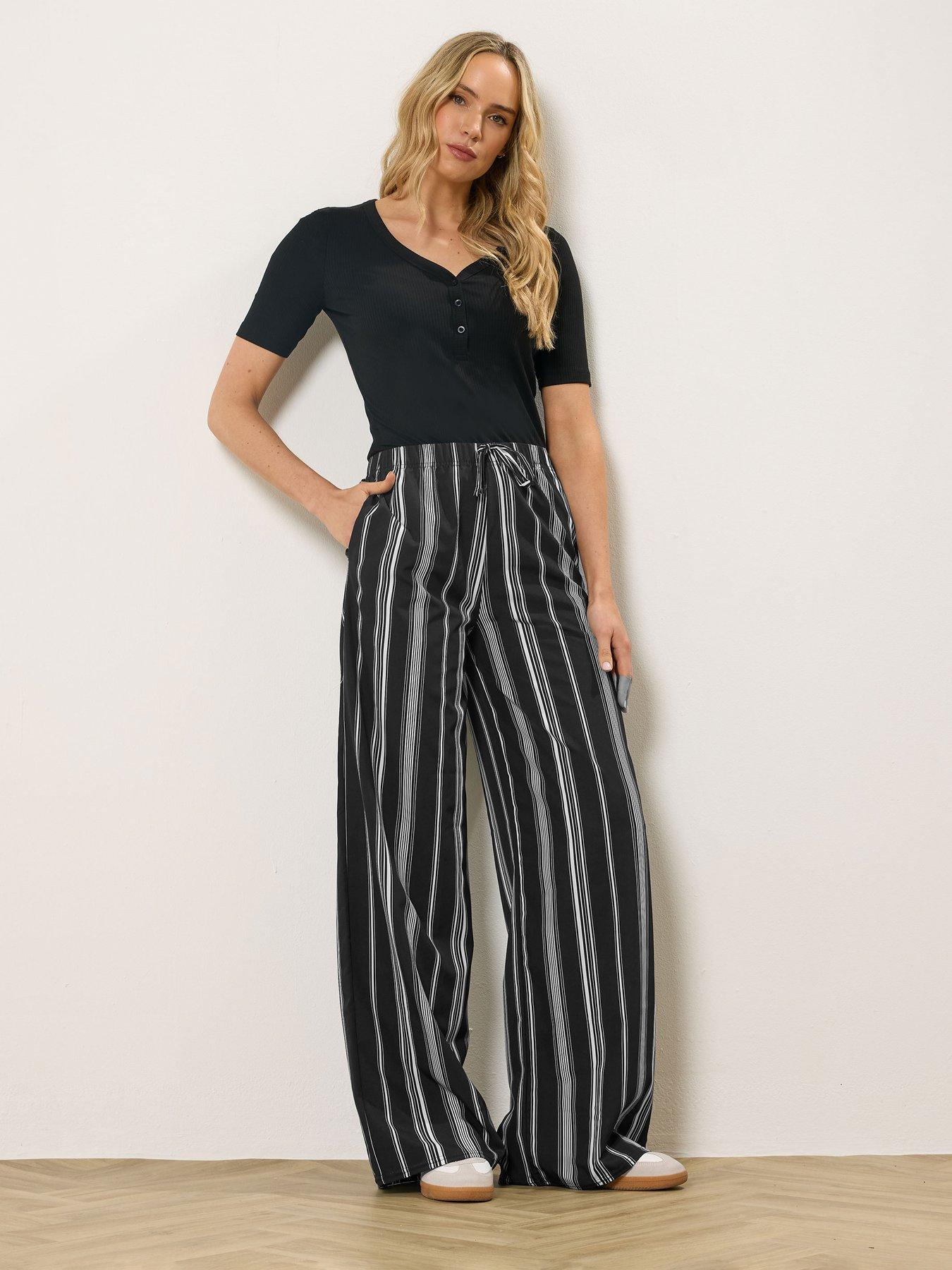 Image 3 of 4 of Long Tall Sally Tall Stripe Wide Leg Trouser 34"