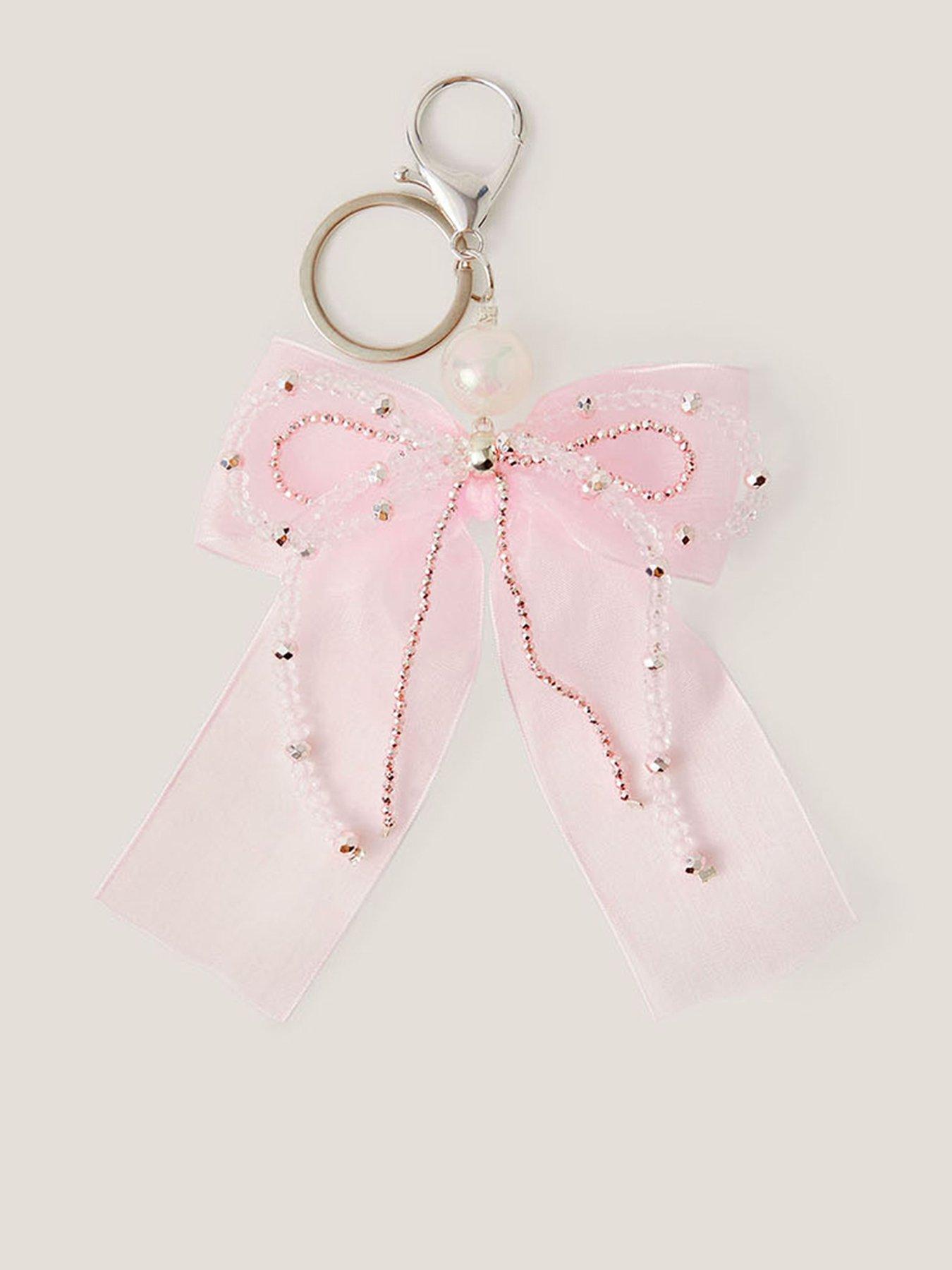 Image 1 of 3 of Monsoon Girls Pearl Bow Bag Charm - Light Cream