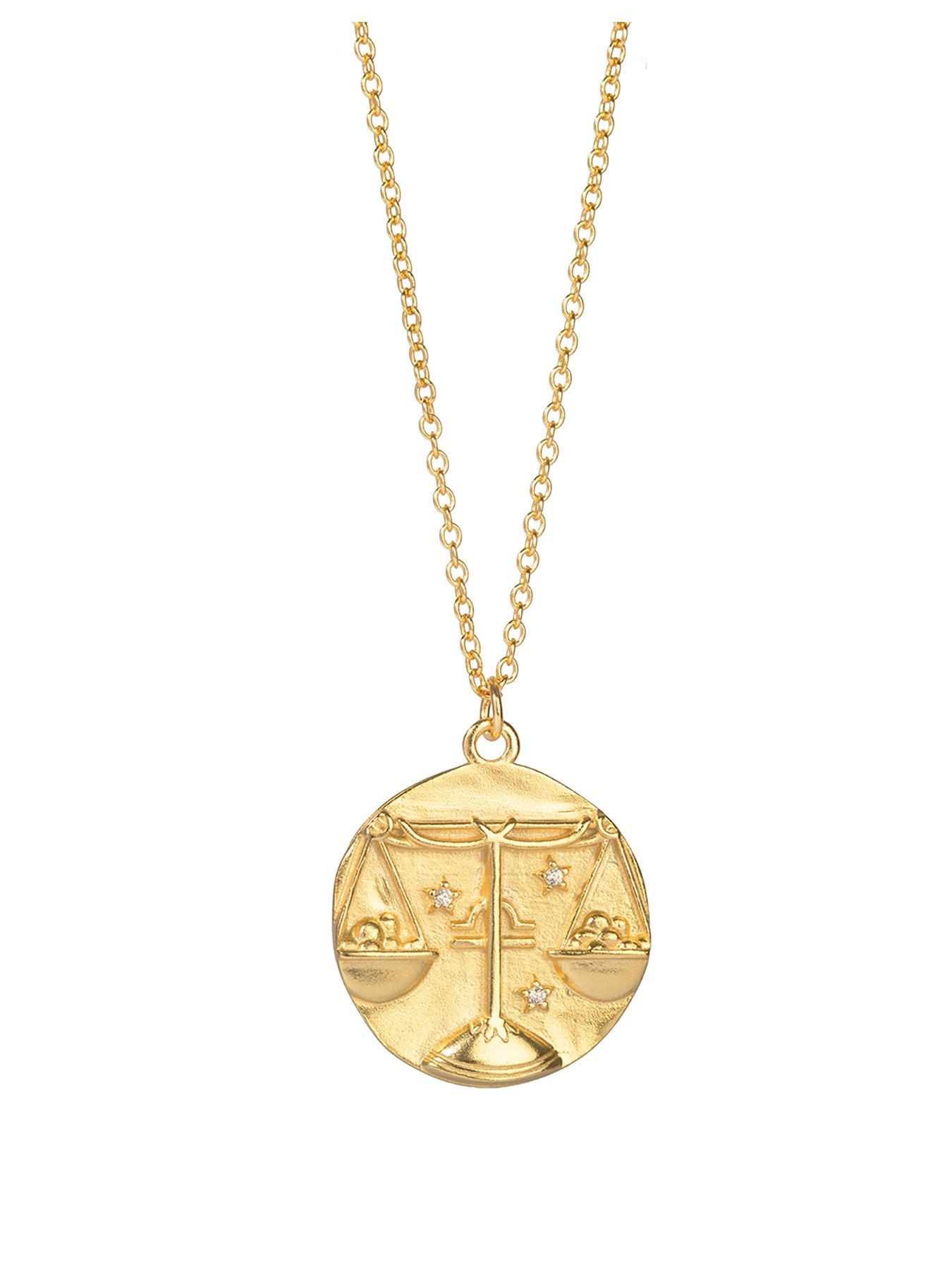 the-love-collection-gold-plated-sterling-silver-zodiac-cz-pendant