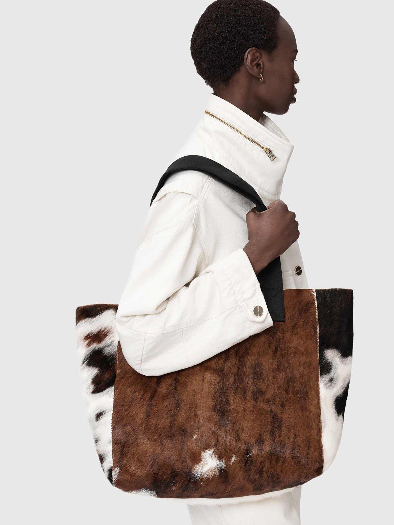 Image 2 of 5 of AllSaints Izzy Cow Leather Tote - Brown