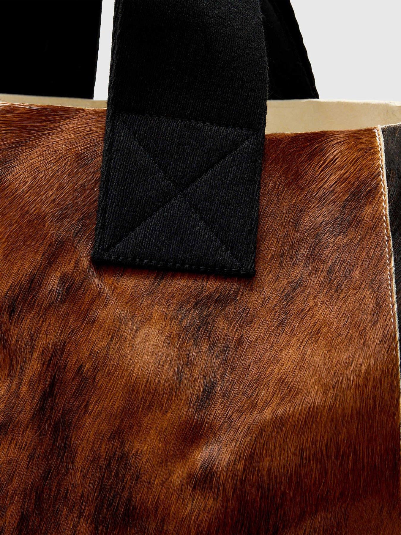 Image 4 of 5 of AllSaints Izzy Cow Leather Tote - Brown