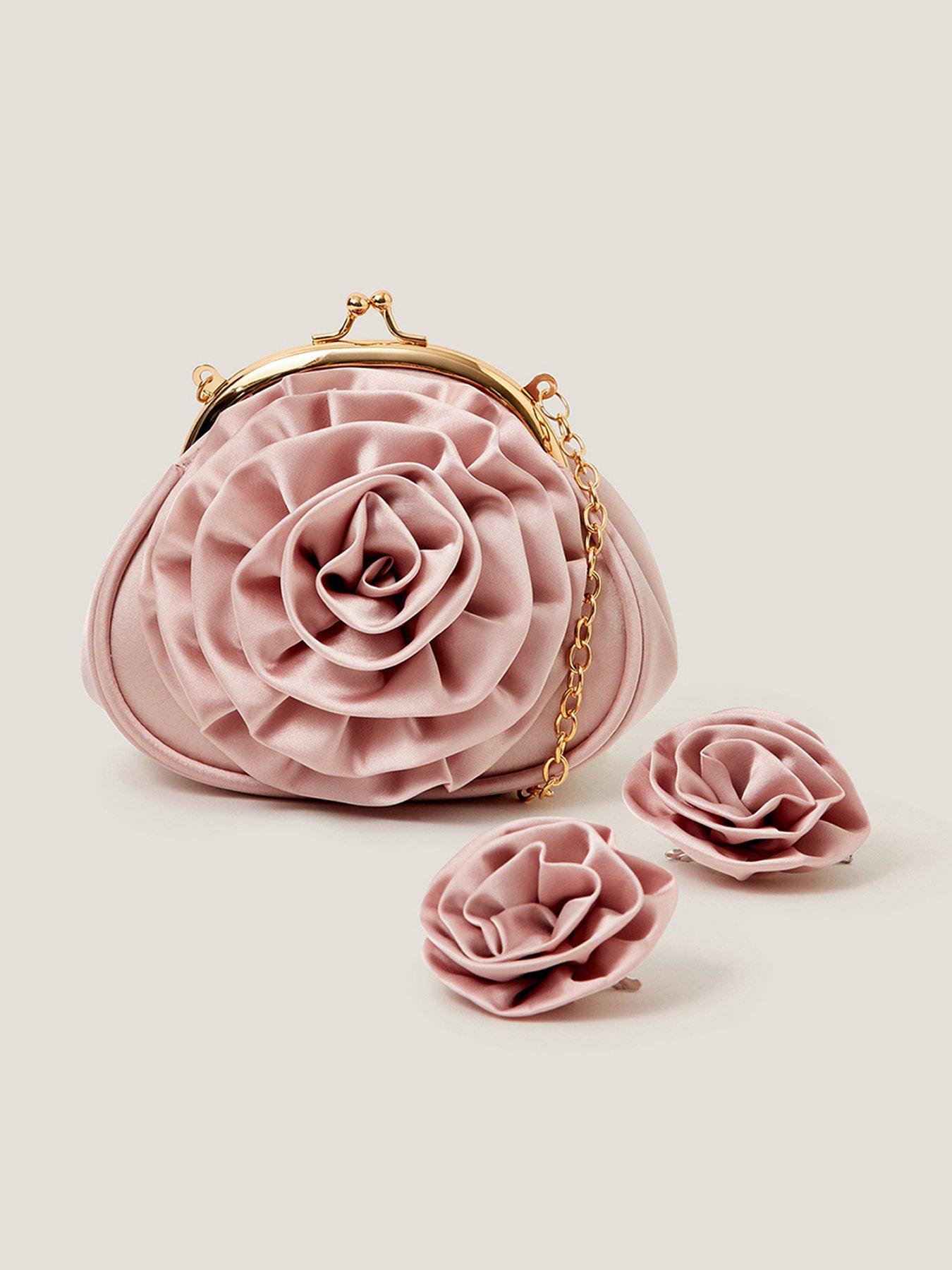 Image 1 of 4 of Monsoon Girls Beauty Rose Frame Bag Set - Pink