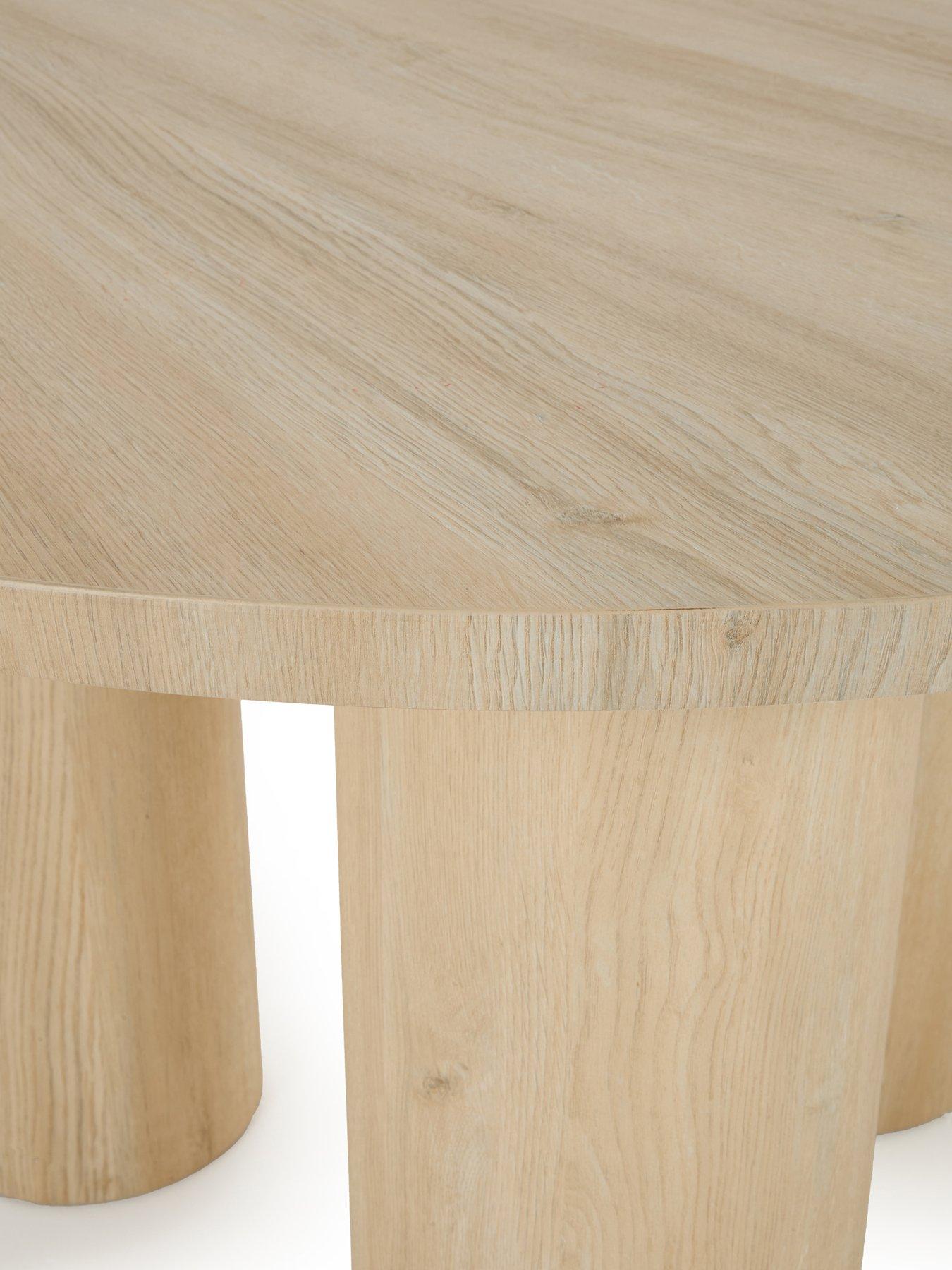 Image 4 of 5 of The Very Collection Arley 120&nbsp;cm Round Dining Table + 4 Nell&nbsp;Dining Chairs - White Wash Oak/Navy