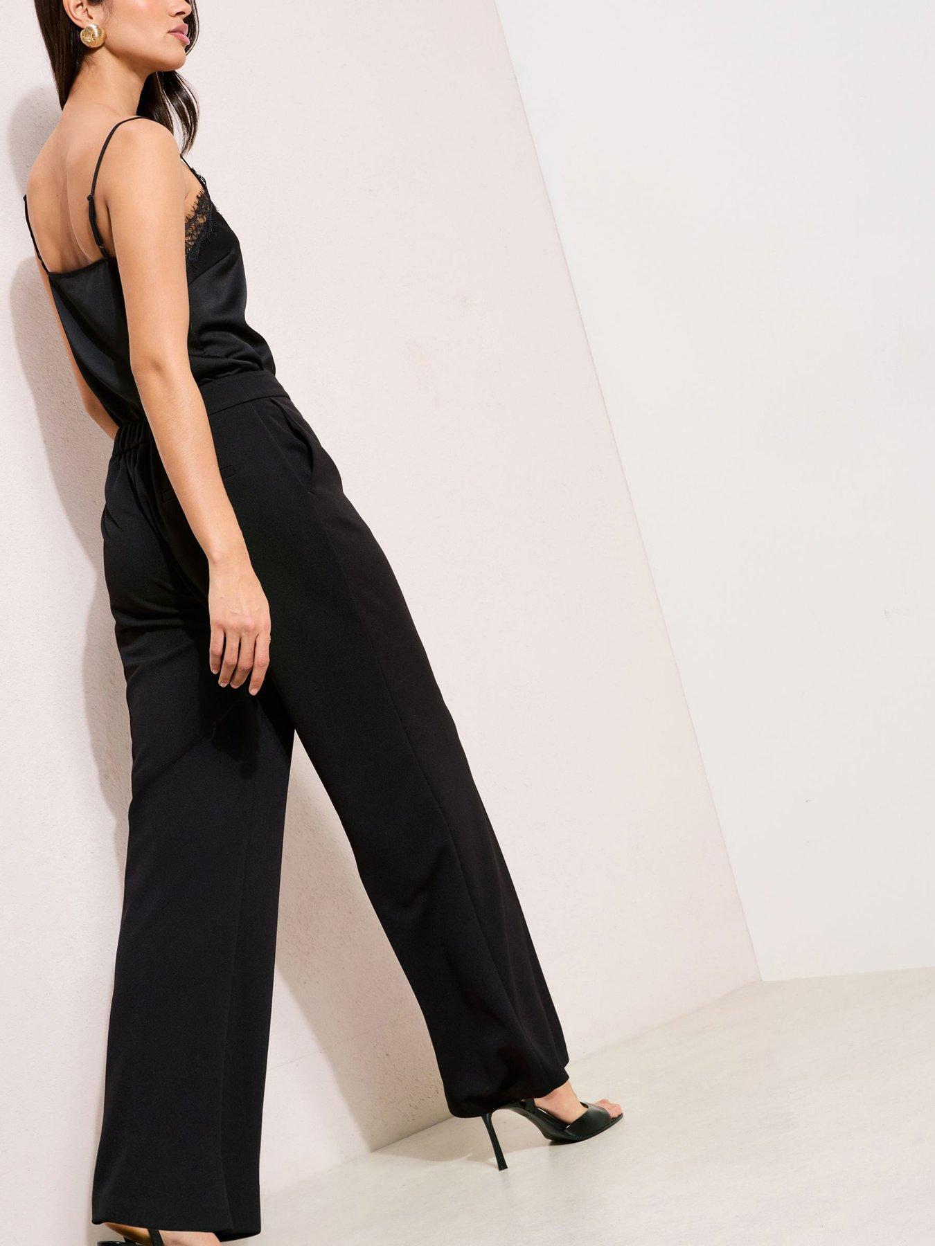 Image 2 of 4 of Friends Like These Tab Wide Leg Trouser - Black