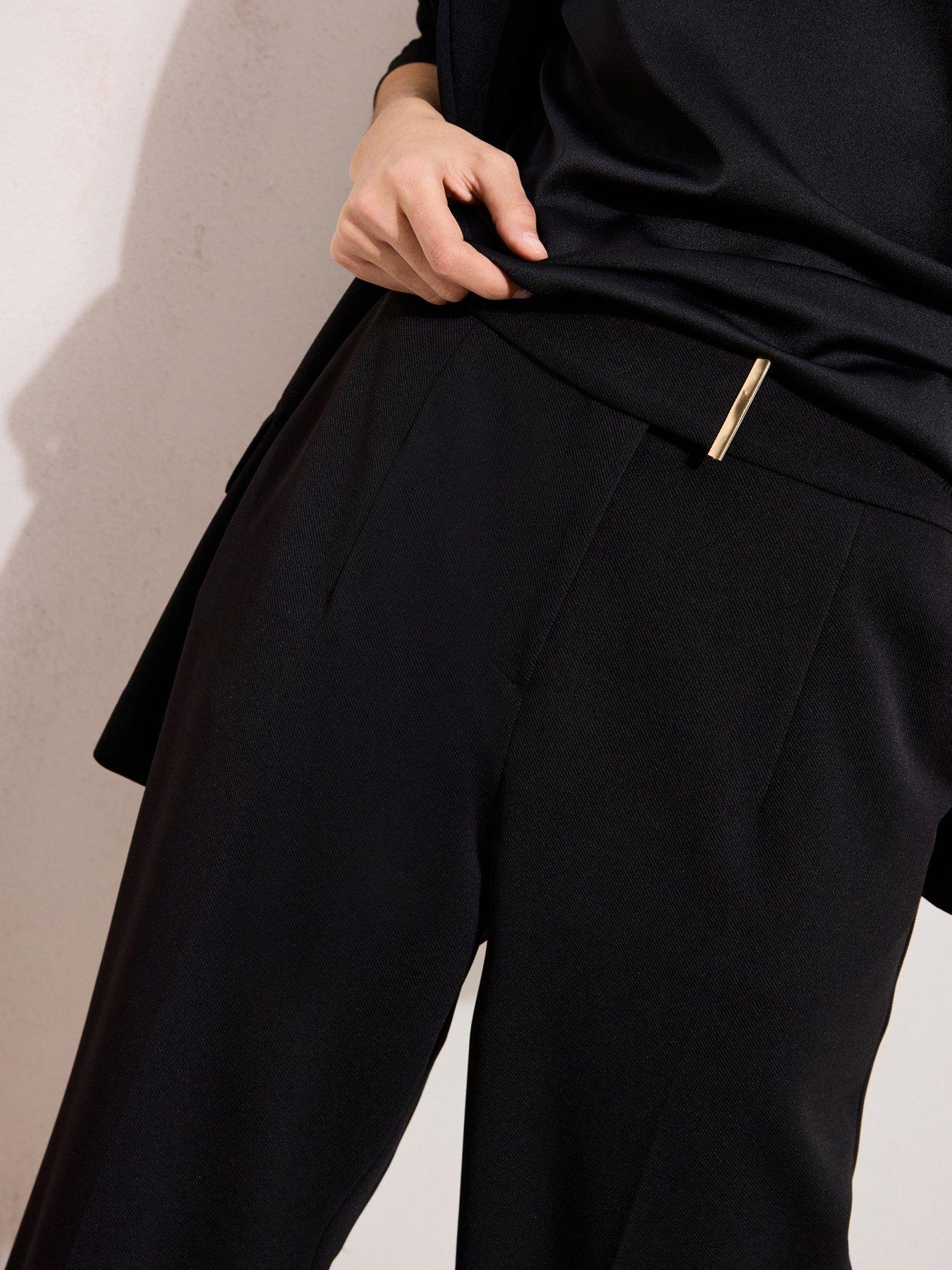 Image 4 of 4 of Friends Like These Tab Wide Leg Trouser - Black