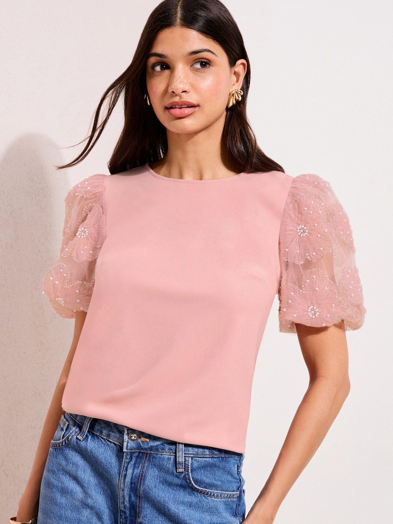 Friends Like These Puff 3D Sleeve Top Blush - Pink