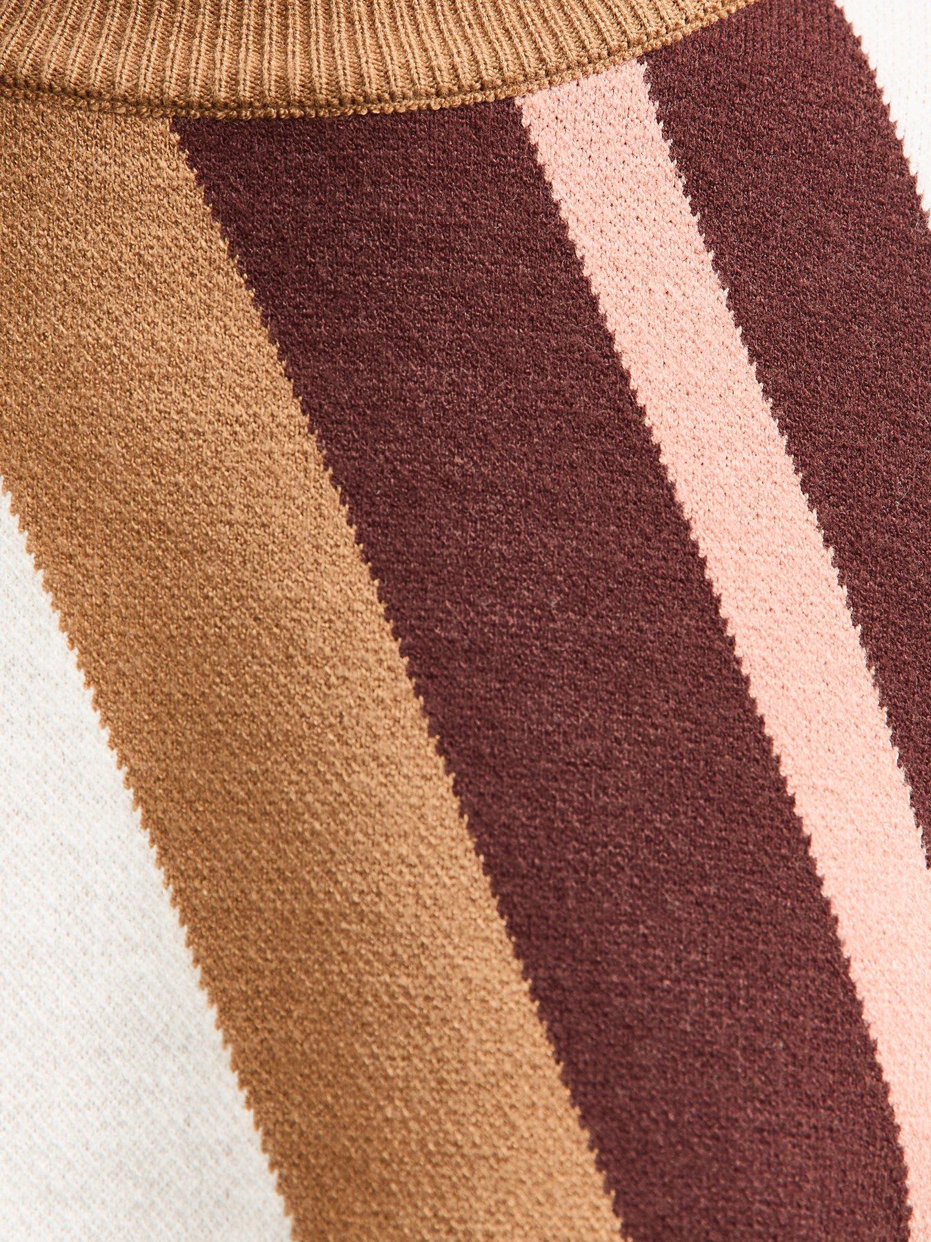 Image 5 of 5 of New Look Diagonal Stripe Jumper - Brown