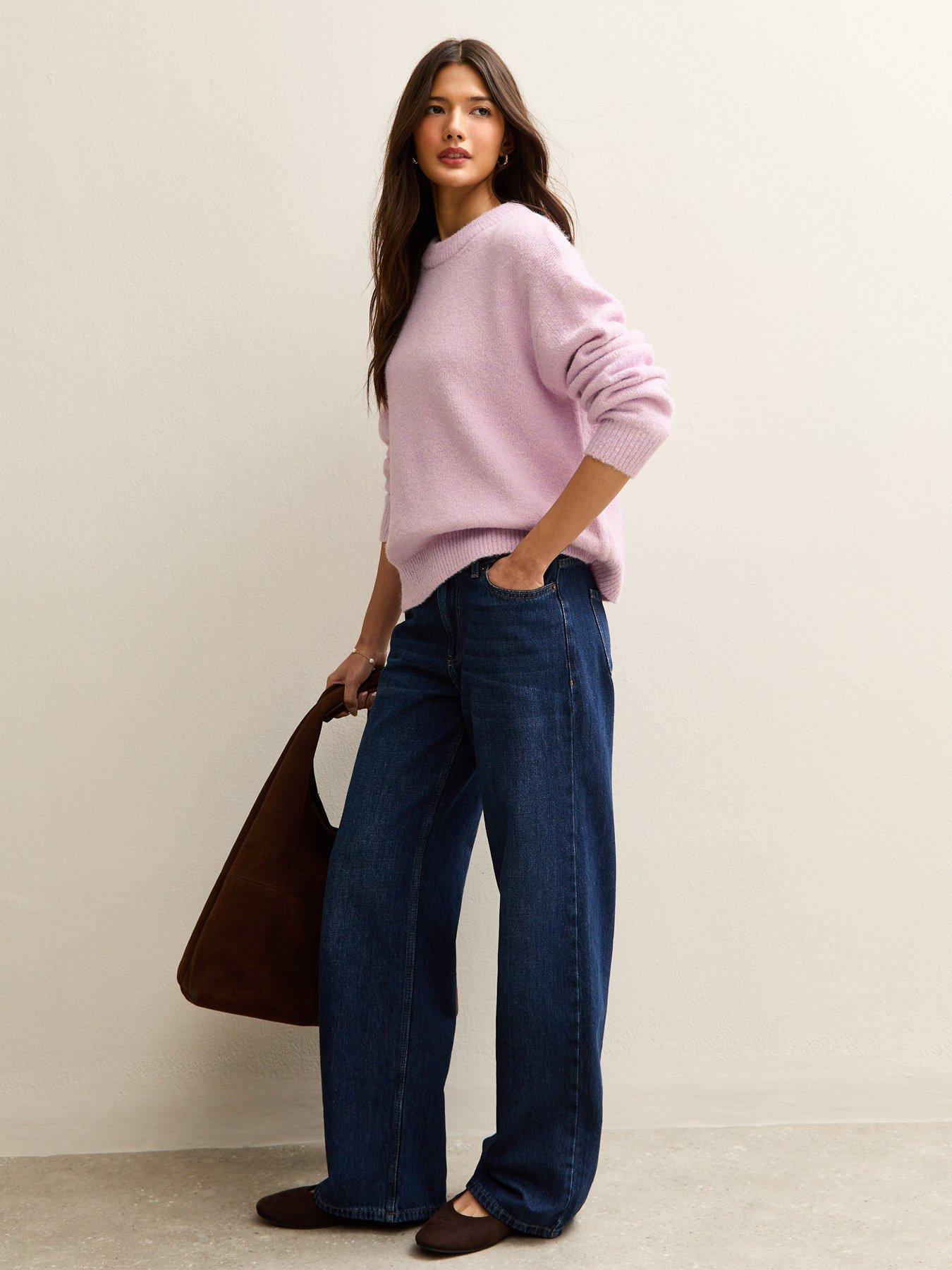 new-look-crew-neck-oversized-textured-knit-jumper-lilacback