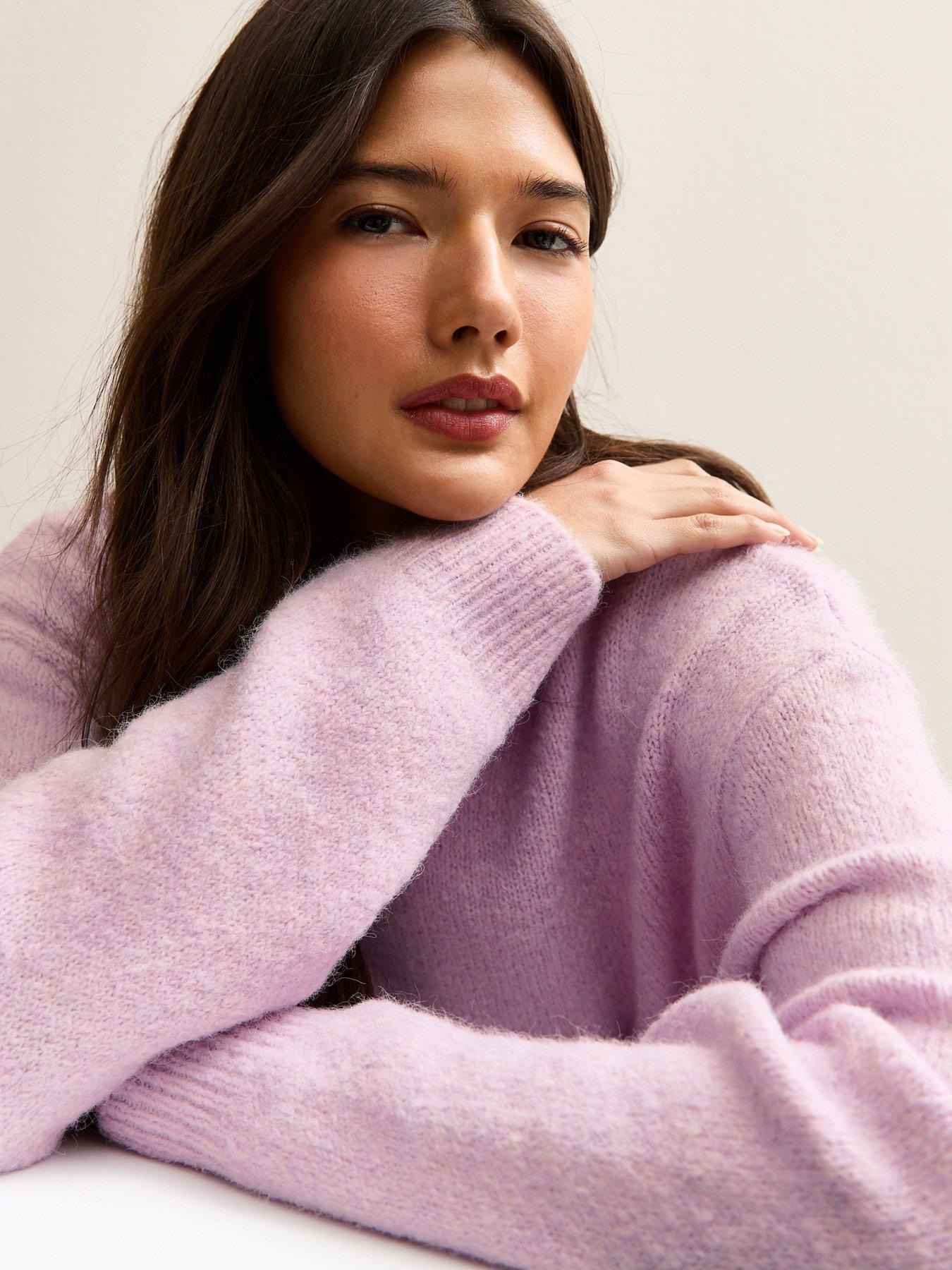 new-look-crew-neck-oversized-textured-knit-jumper-lilacoutfit
