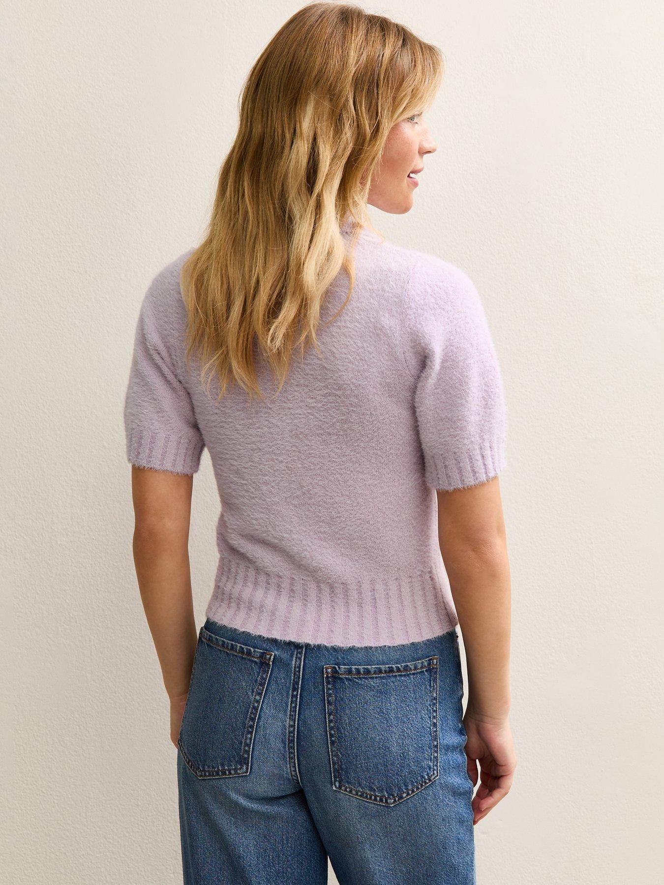 new-look-knitted-short-sleeve-collared-cardigan-purplestillFront