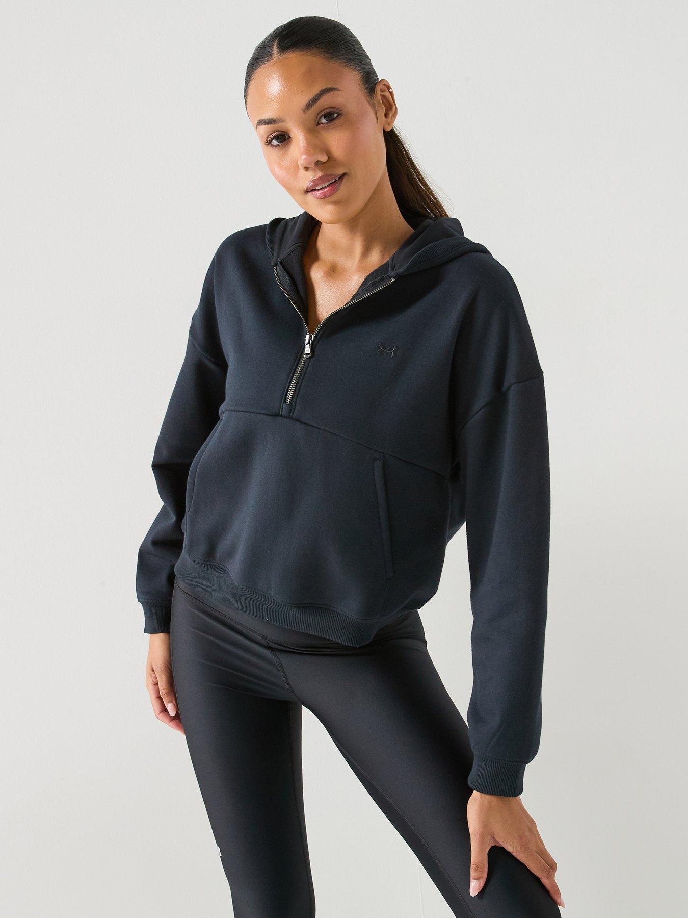 Image 1 of 6 of UNDER ARMOUR Womens Icon Fleece Long Sleece Top - Black