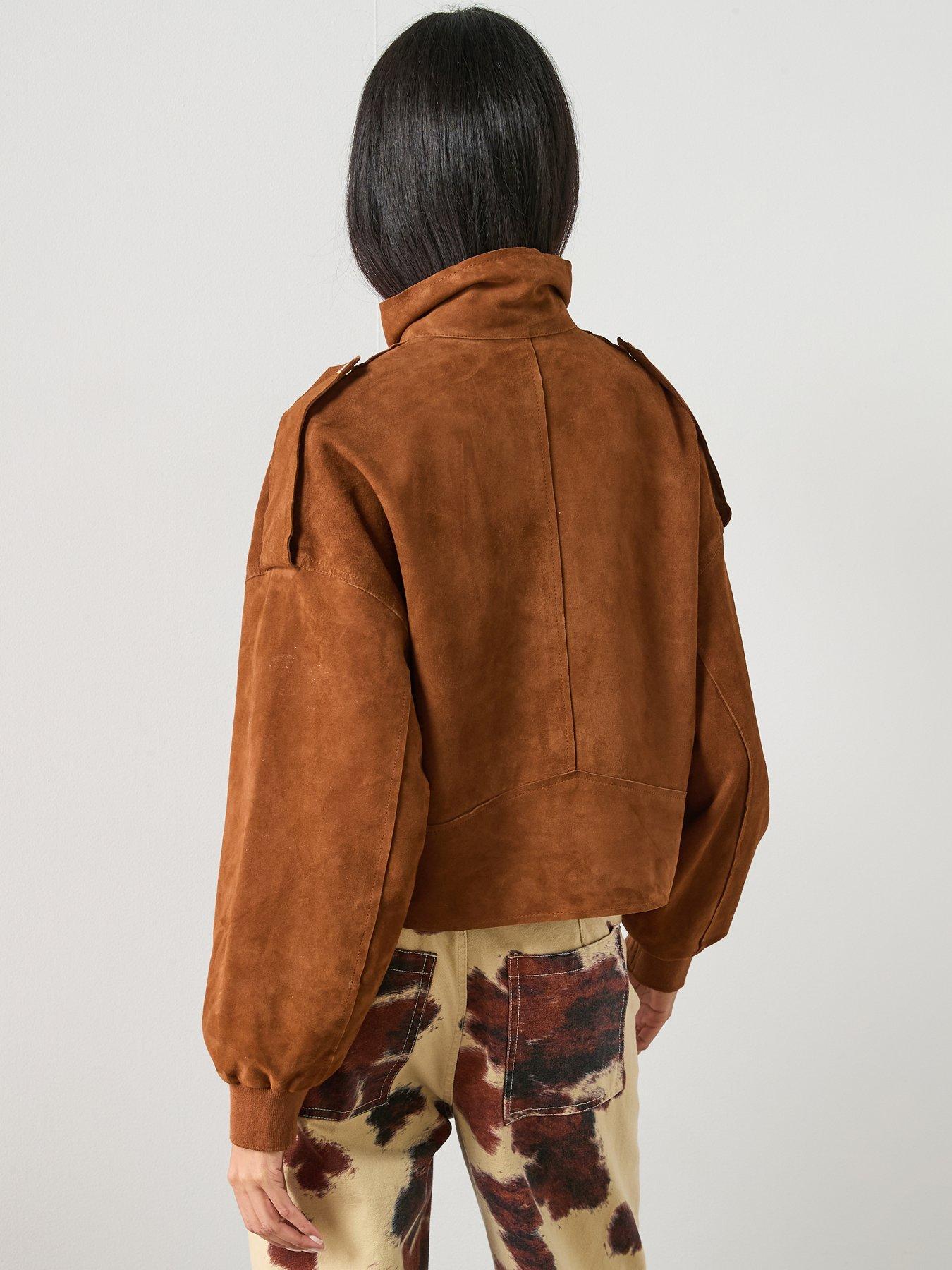 allsaints-lowden-suede-cropped-jacket-cognac-brownstillFront