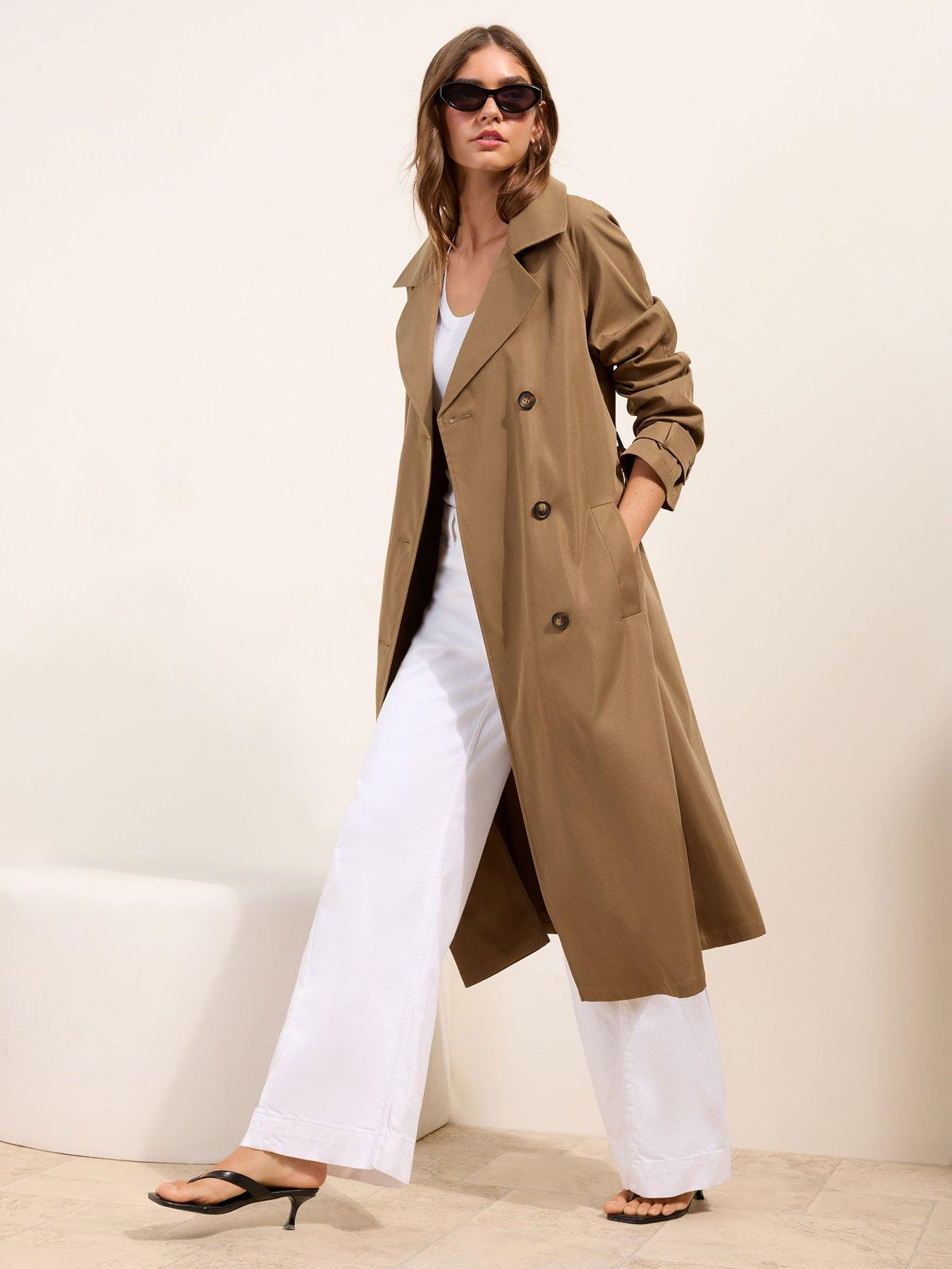 Image 3 of 4 of Friends Like These Full Length Trench Coat - Brown
