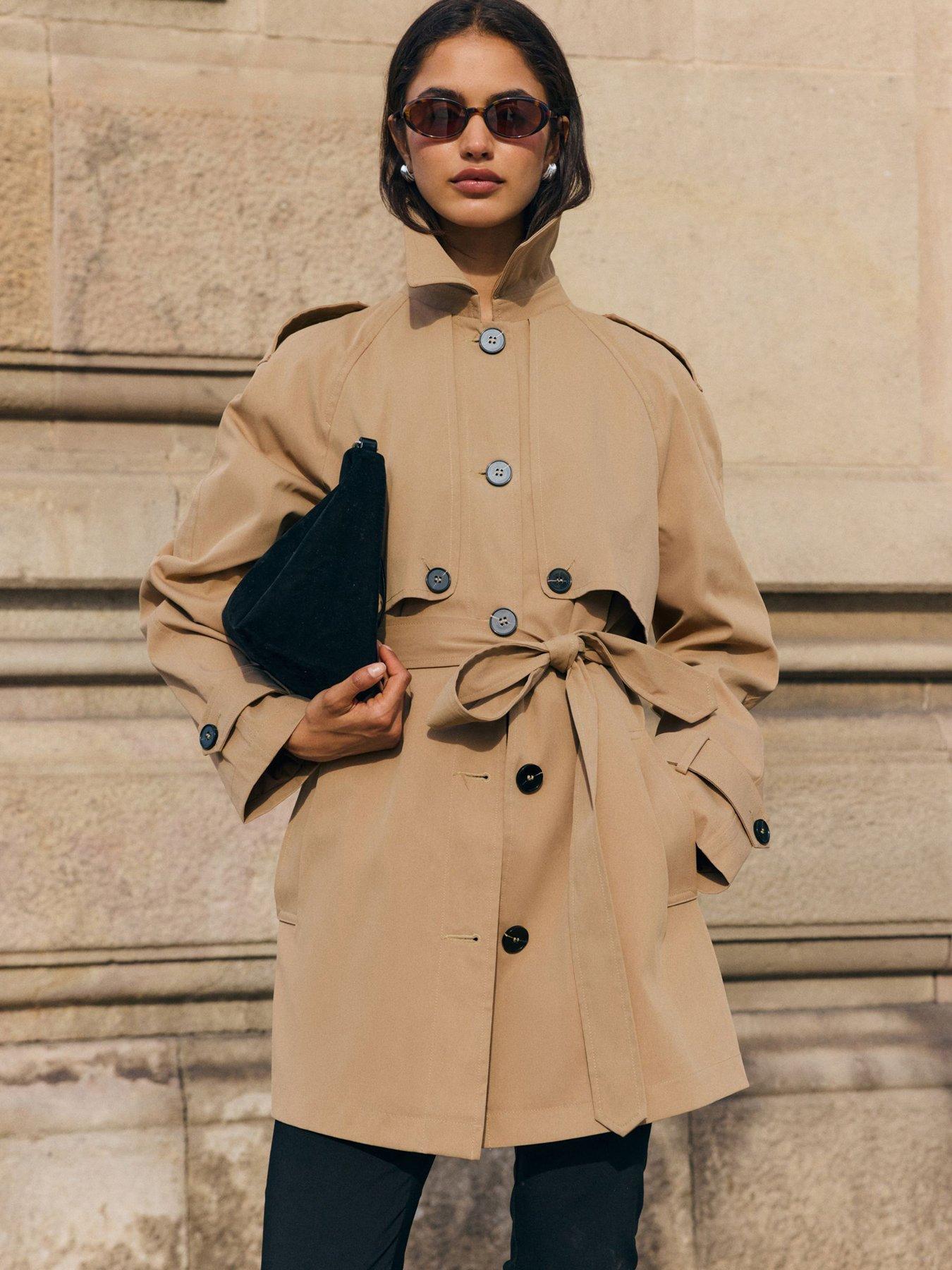 Friends Like These Cape Effect Trench Coat - Brown