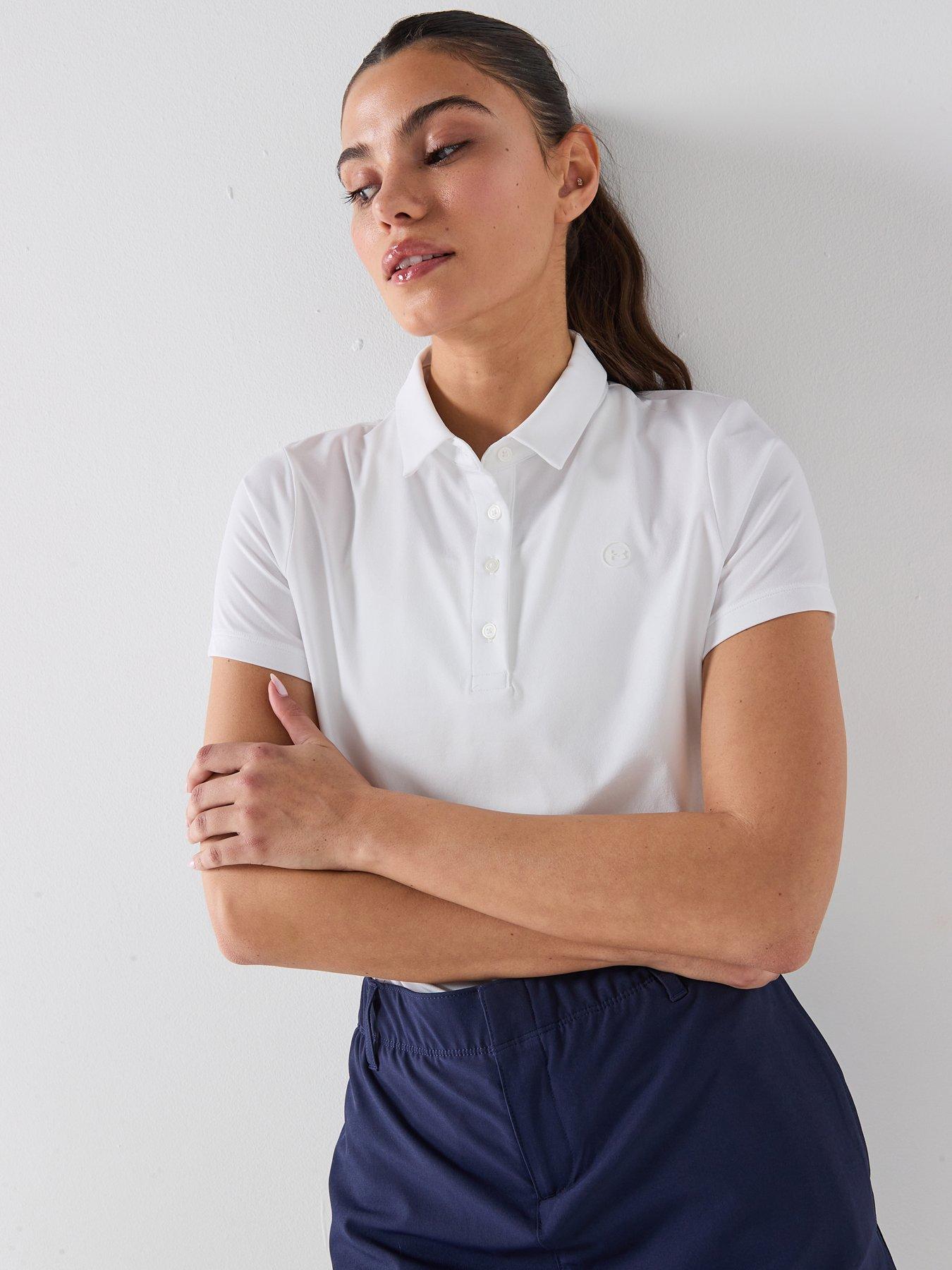 UNDER ARMOUR Womens Golf Drive Short Sleeve Polo - White
