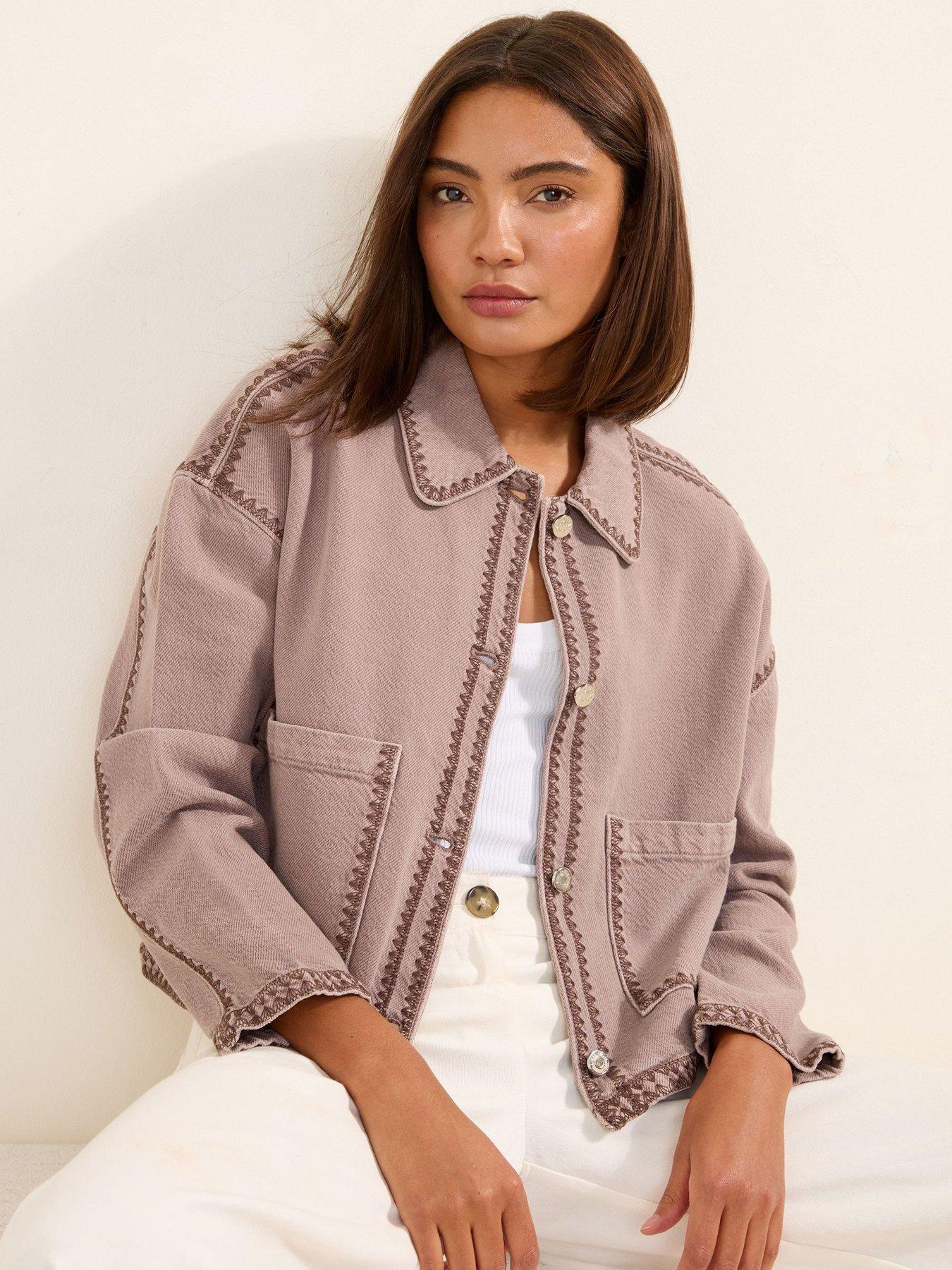 Friends Like These Whipstitch Twill Jacket - Lilac