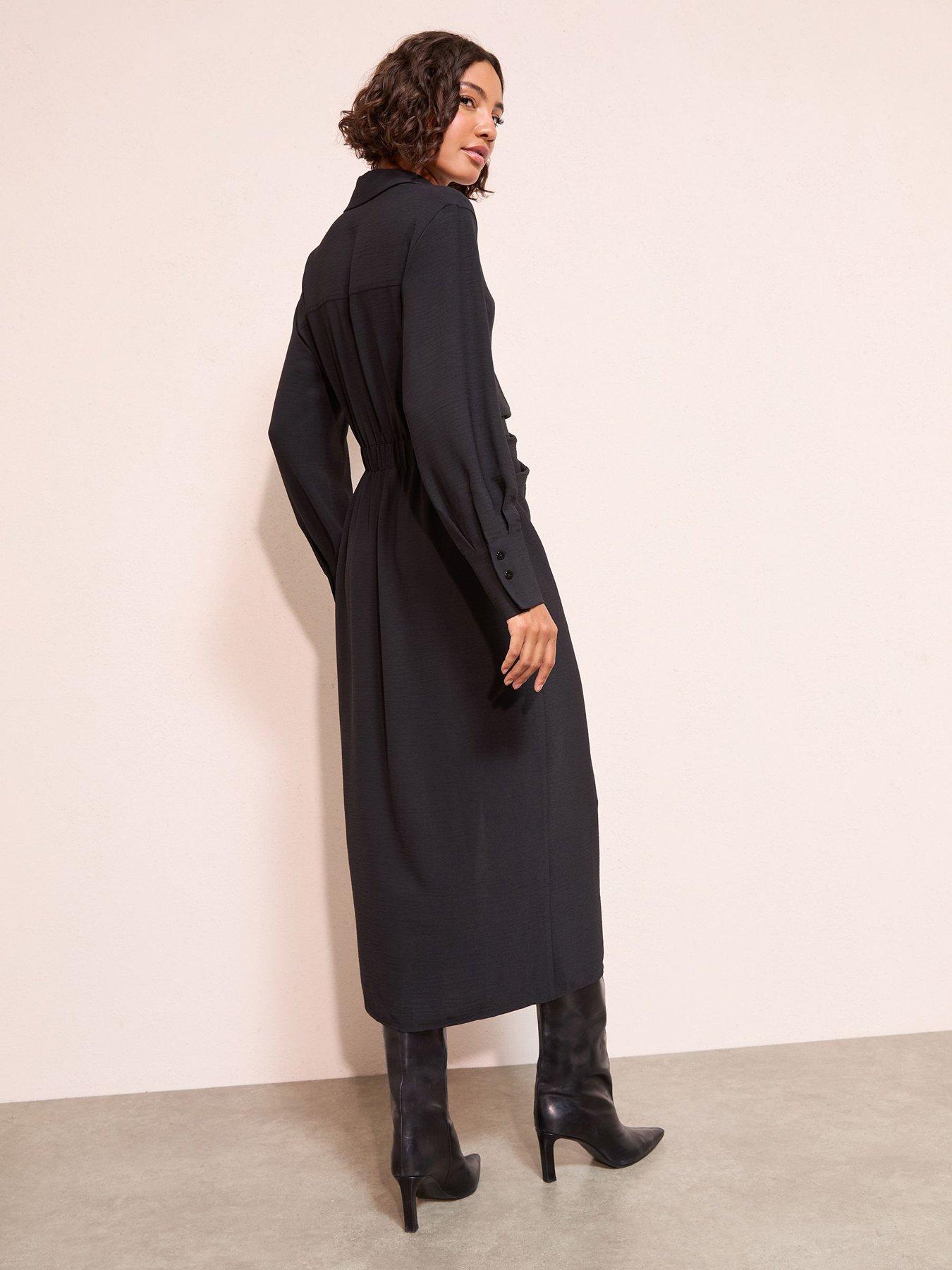friends-like-these-side-button-midi-shirt-dress-blackstillFront