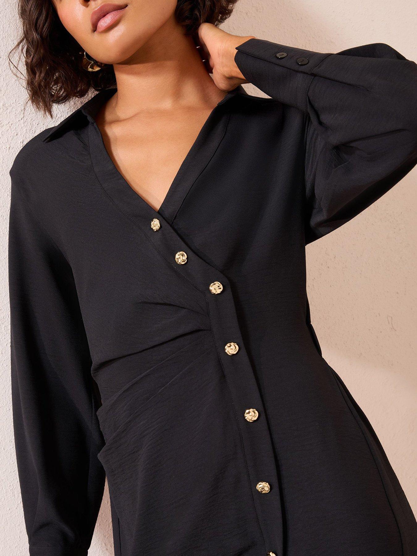 friends-like-these-side-button-midi-shirt-dress-blackdetail