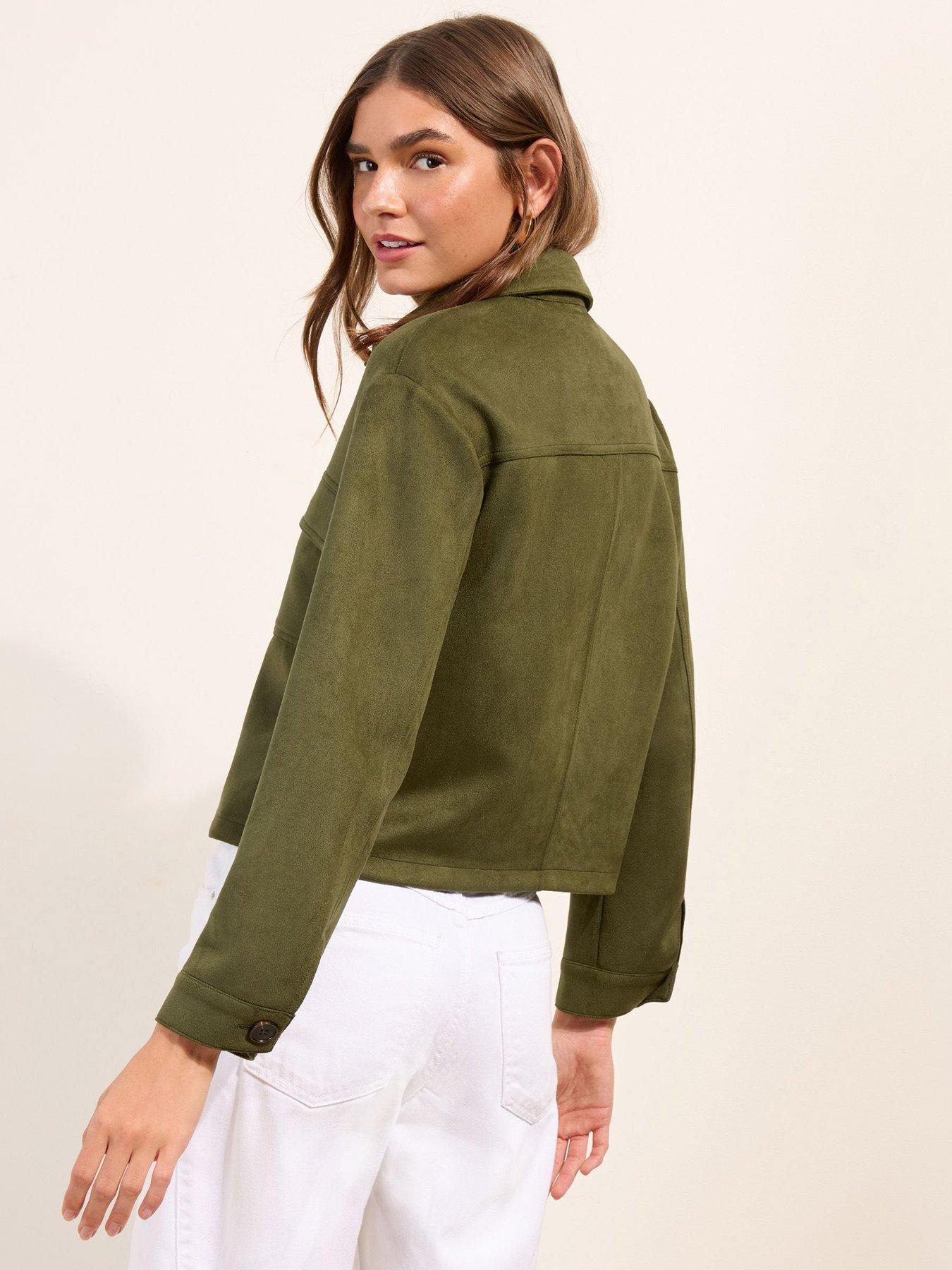 Image 2 of 5 of Friends Like These Suedette Boxy Jacket - Green