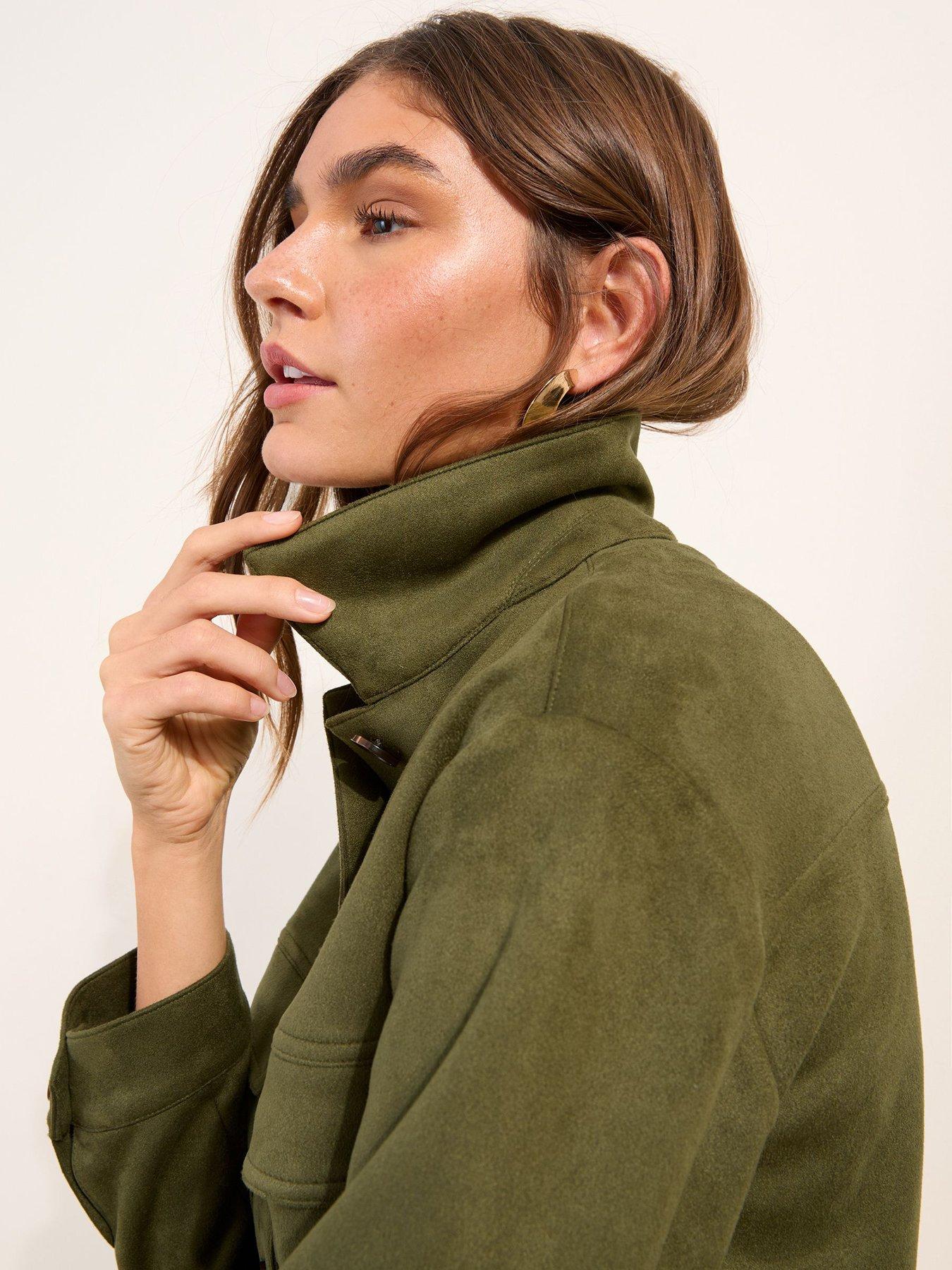 Image 4 of 5 of Friends Like These Suedette Boxy Jacket - Green