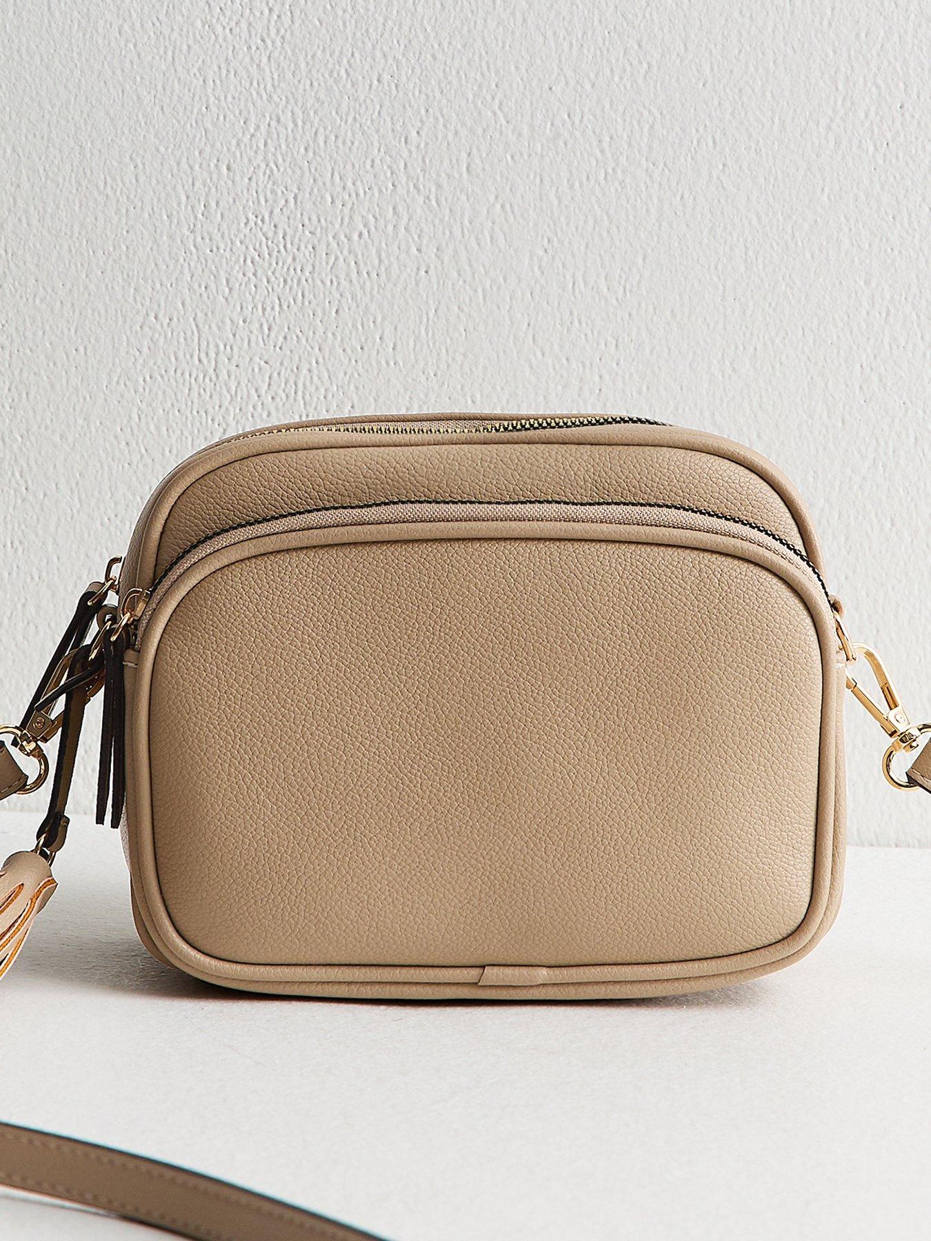 New Look Mink Faux Leather Tassel Charm Camera Bag