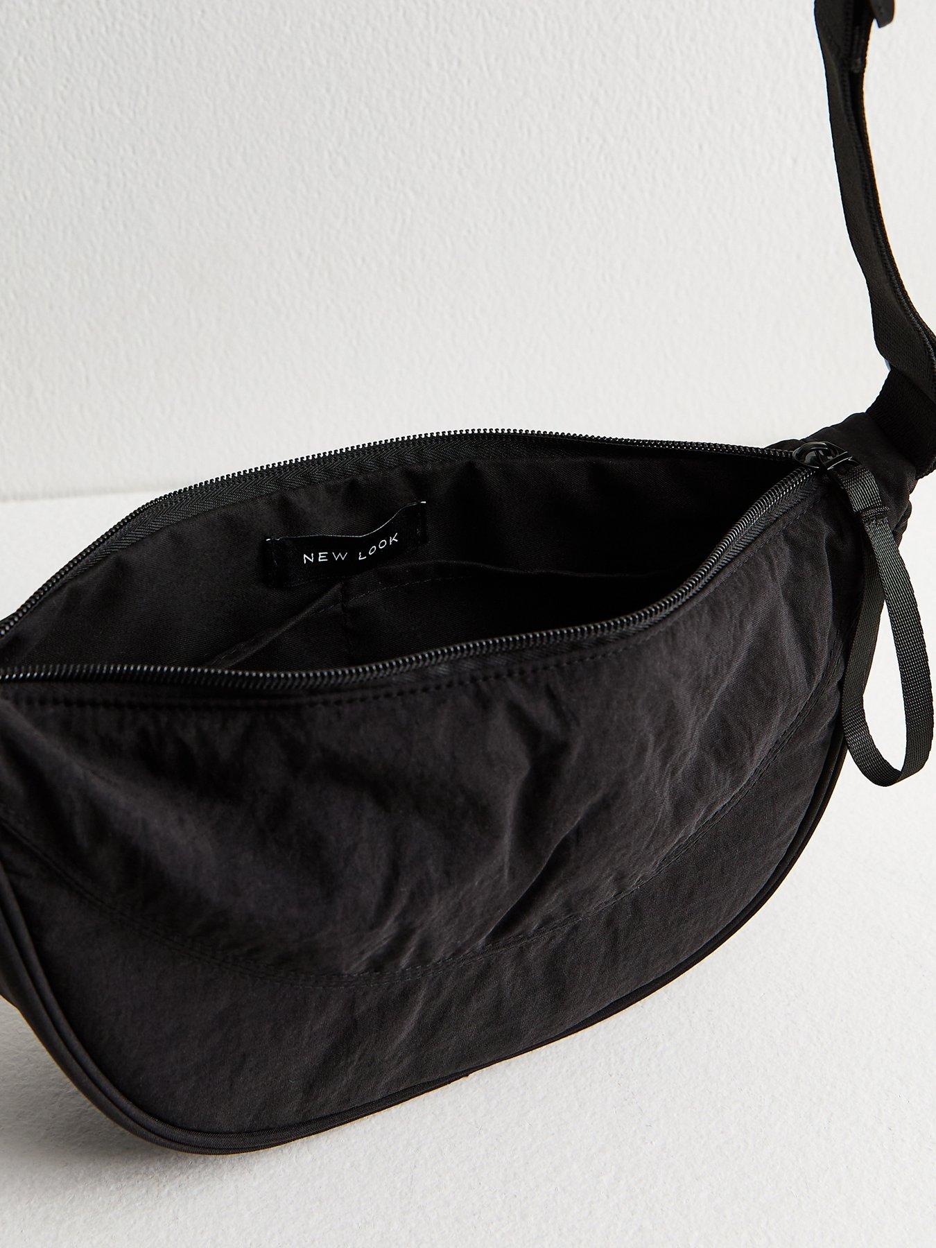 Image 3 of 4 of New Look Plain Curved Crossbody Bag - Black